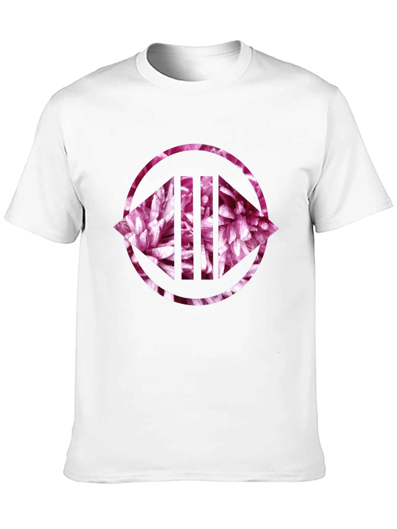 Floral Circle Graphic Print Black Tee