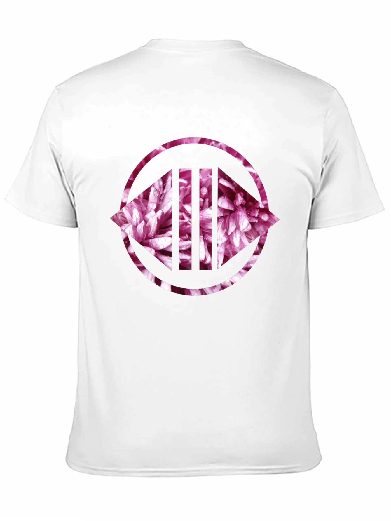 Floral Circle Graphic Print Black Tee