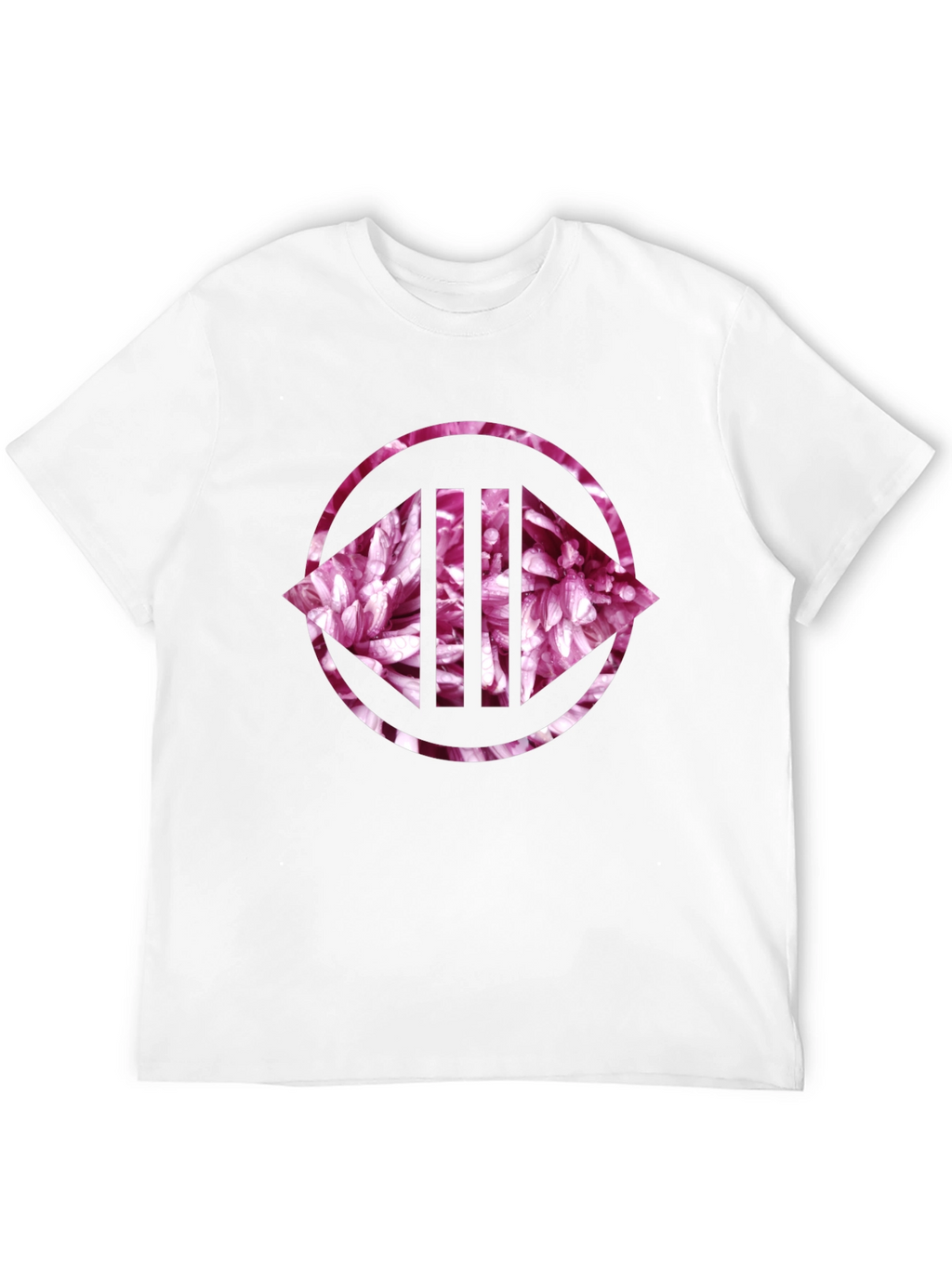 Floral Circle Graphic Print Black Tee