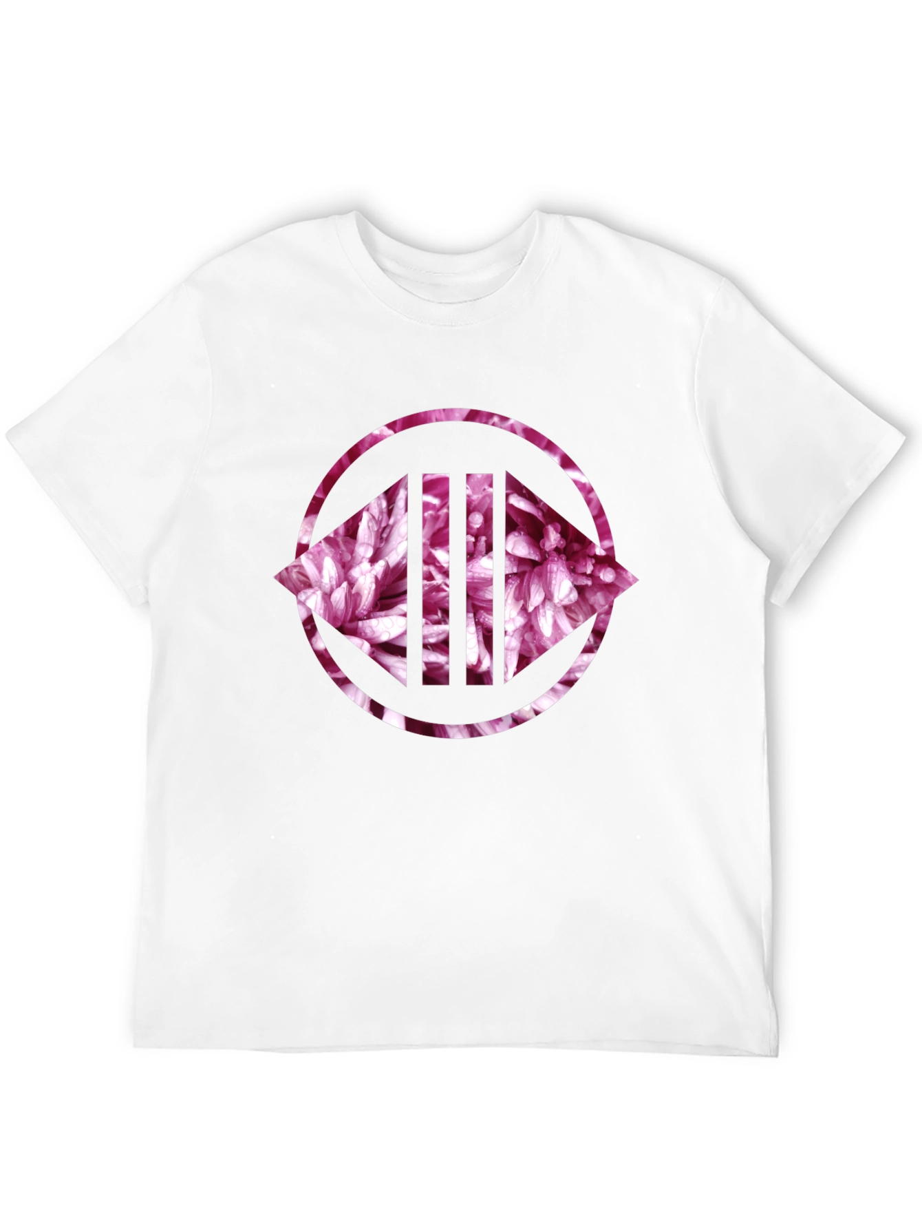 Floral Circle Graphic Print Black Tee