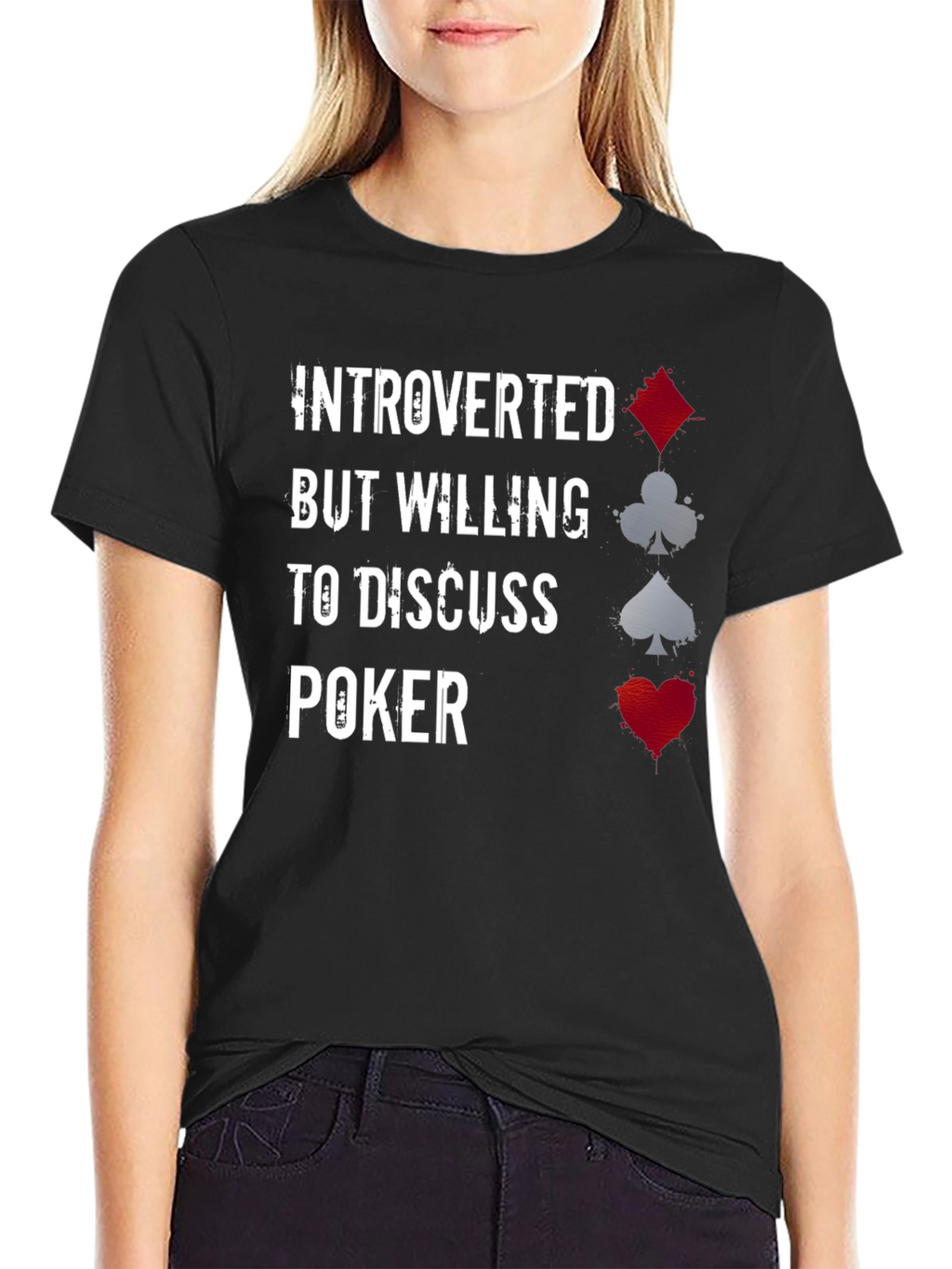 Introverted Poker Player Graphic T-Shirt