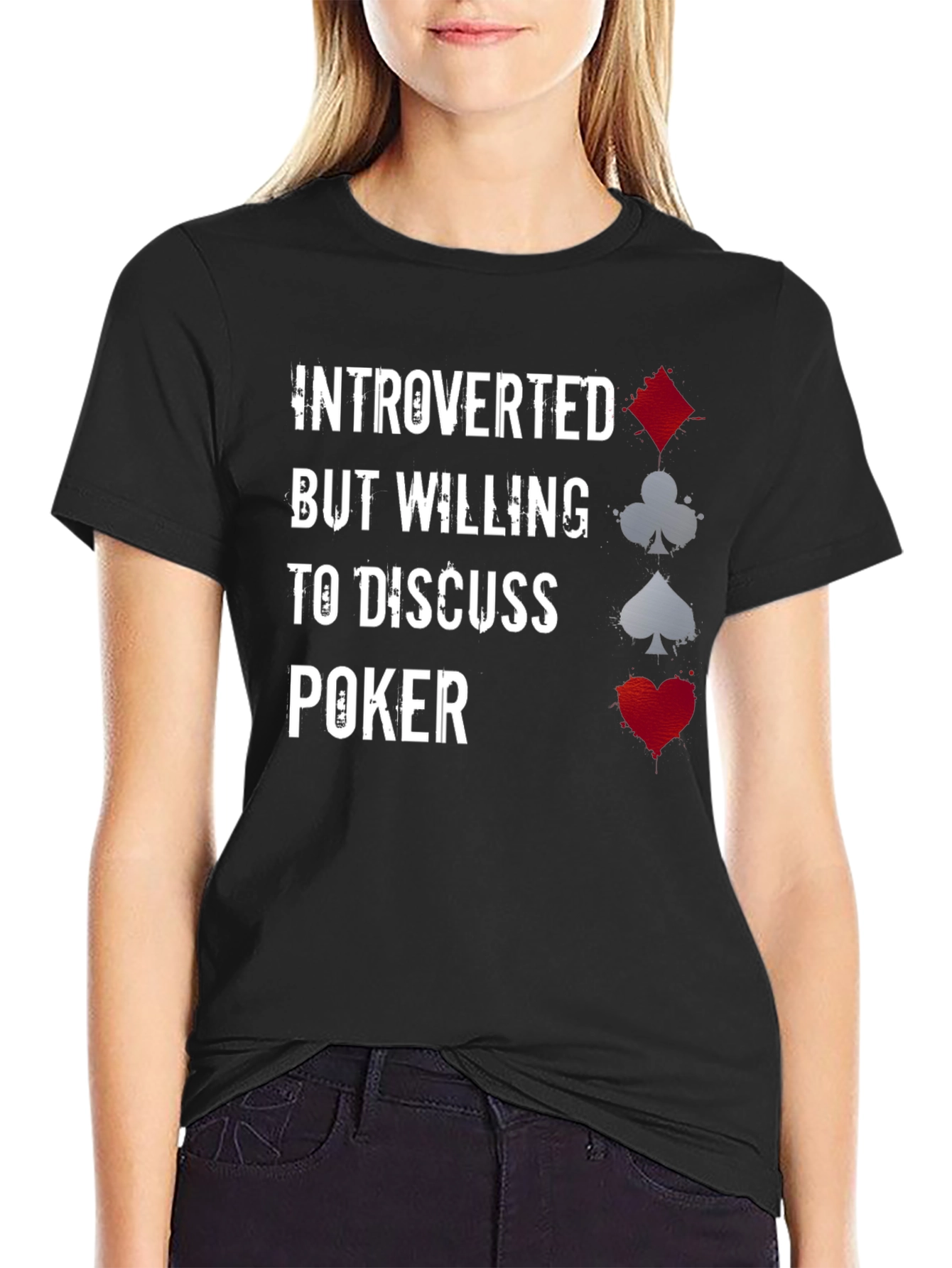 Introverted Poker Player Graphic T-Shirt
