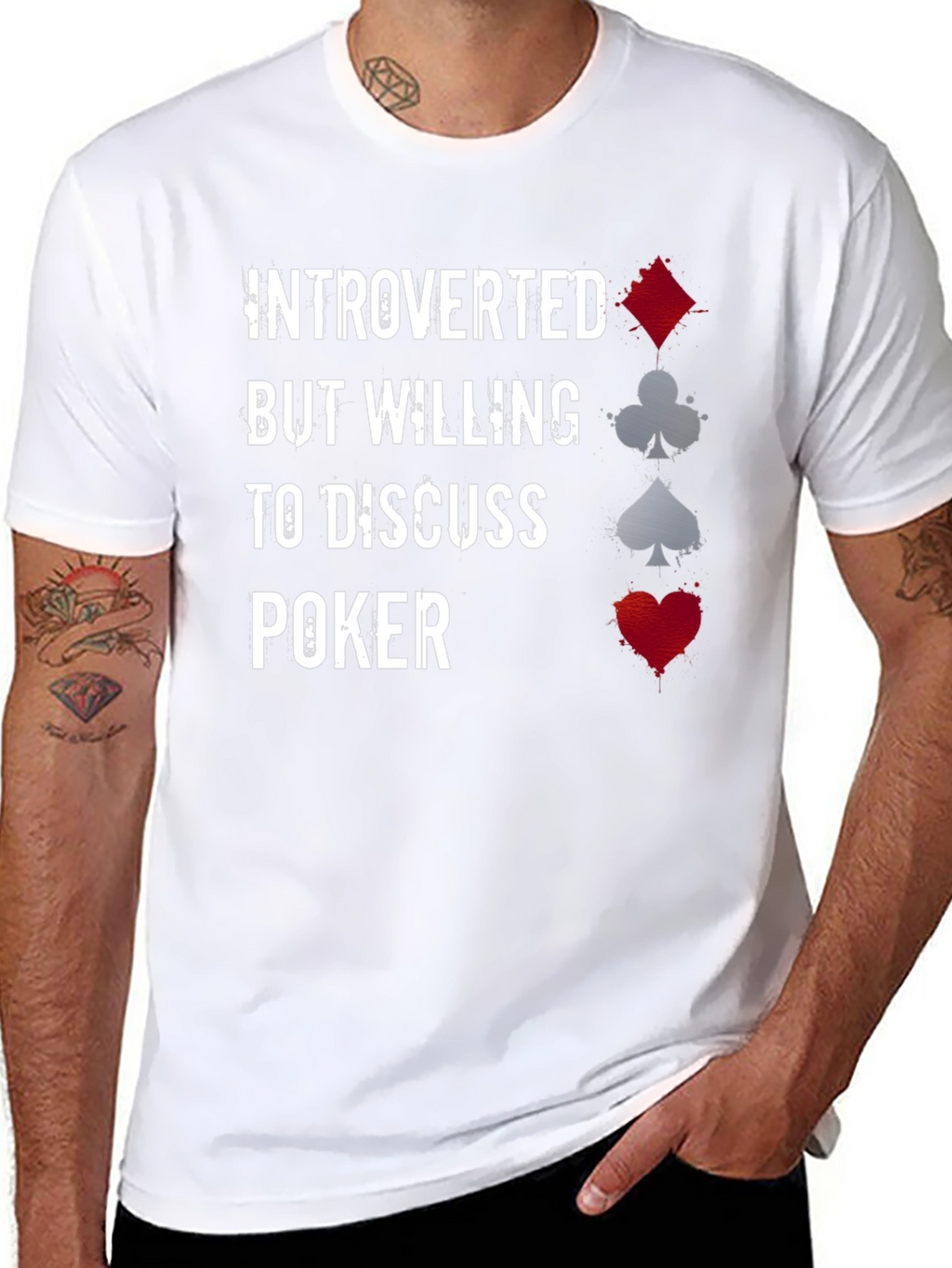 Introverted Poker Player Graphic T-Shirt