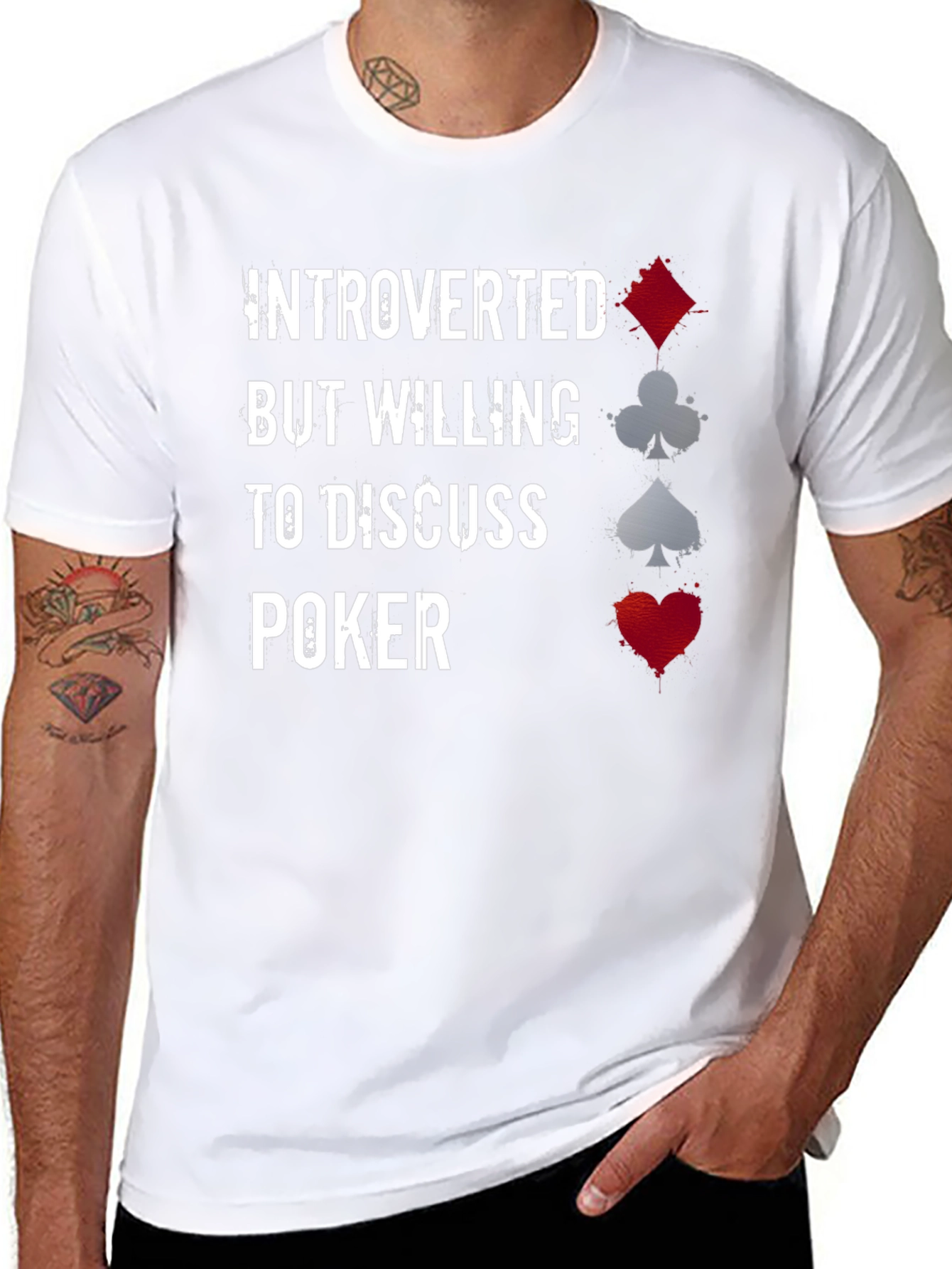 Introverted Poker Player Graphic T-Shirt