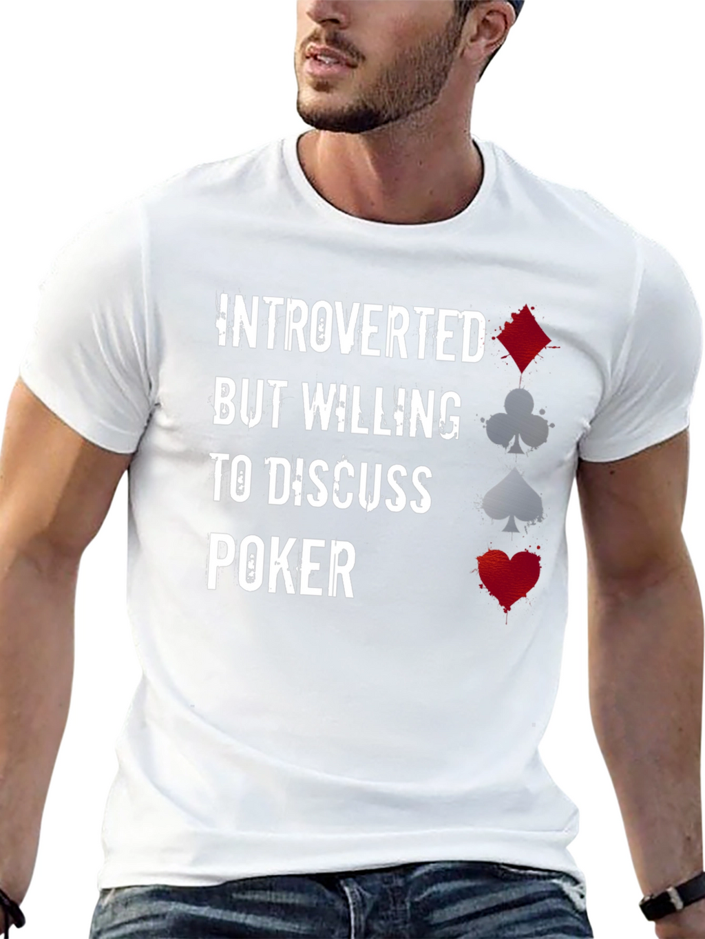 Introverted Poker Player Graphic T-Shirt