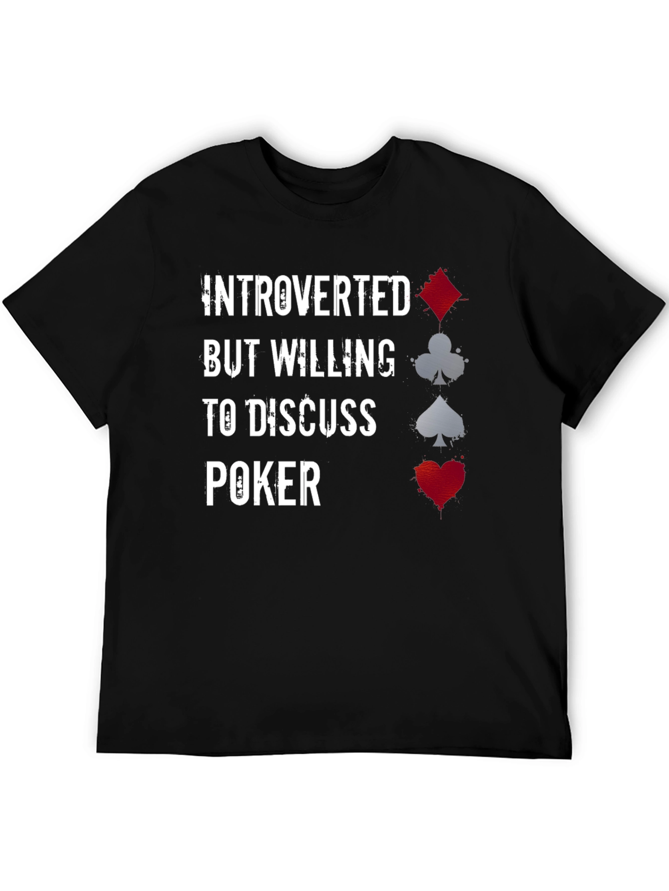 Introverted Poker Player Graphic T-Shirt