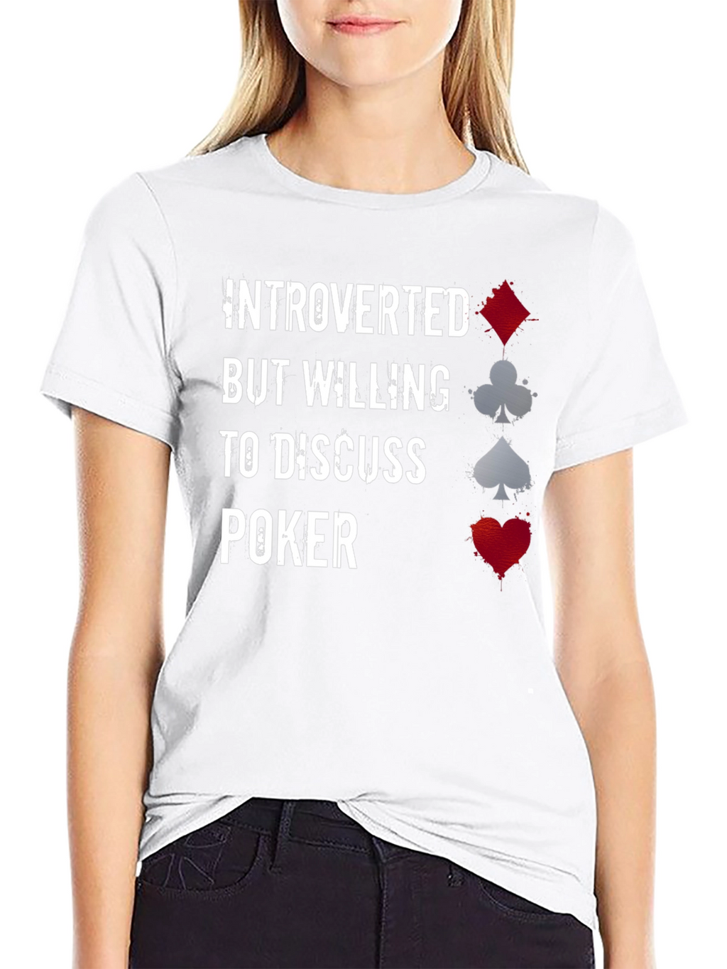 Introverted Poker Player Graphic T-Shirt