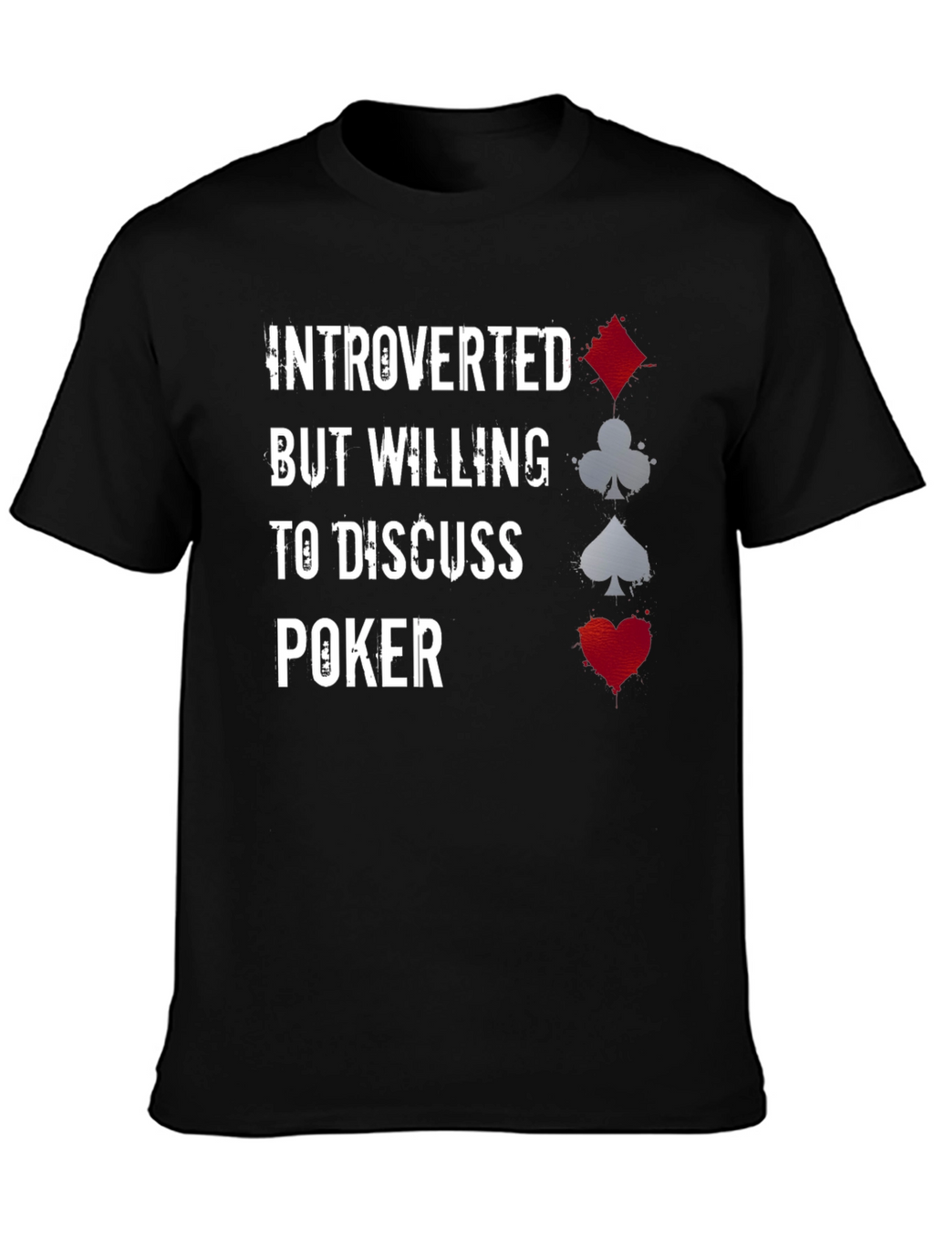 Introverted Poker Player Graphic T-Shirt