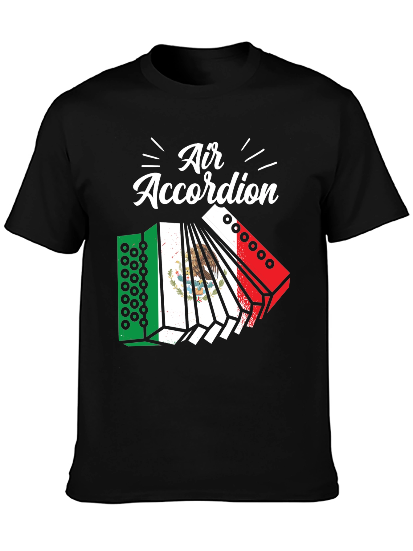 Air Accordion Tee - Black Novelty Graphic T-Shirt