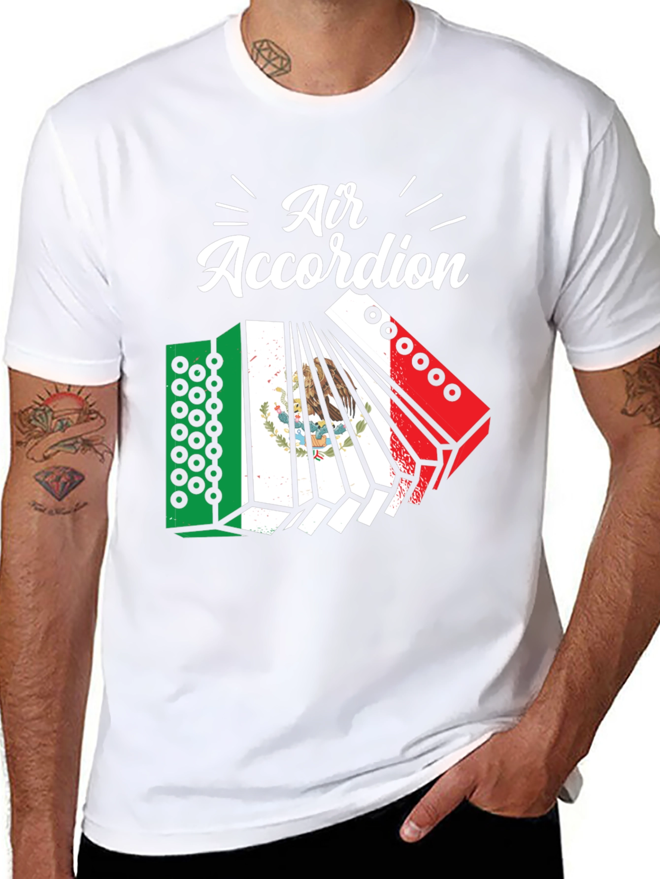 Air Accordion Tee - Black Novelty Graphic T-Shirt