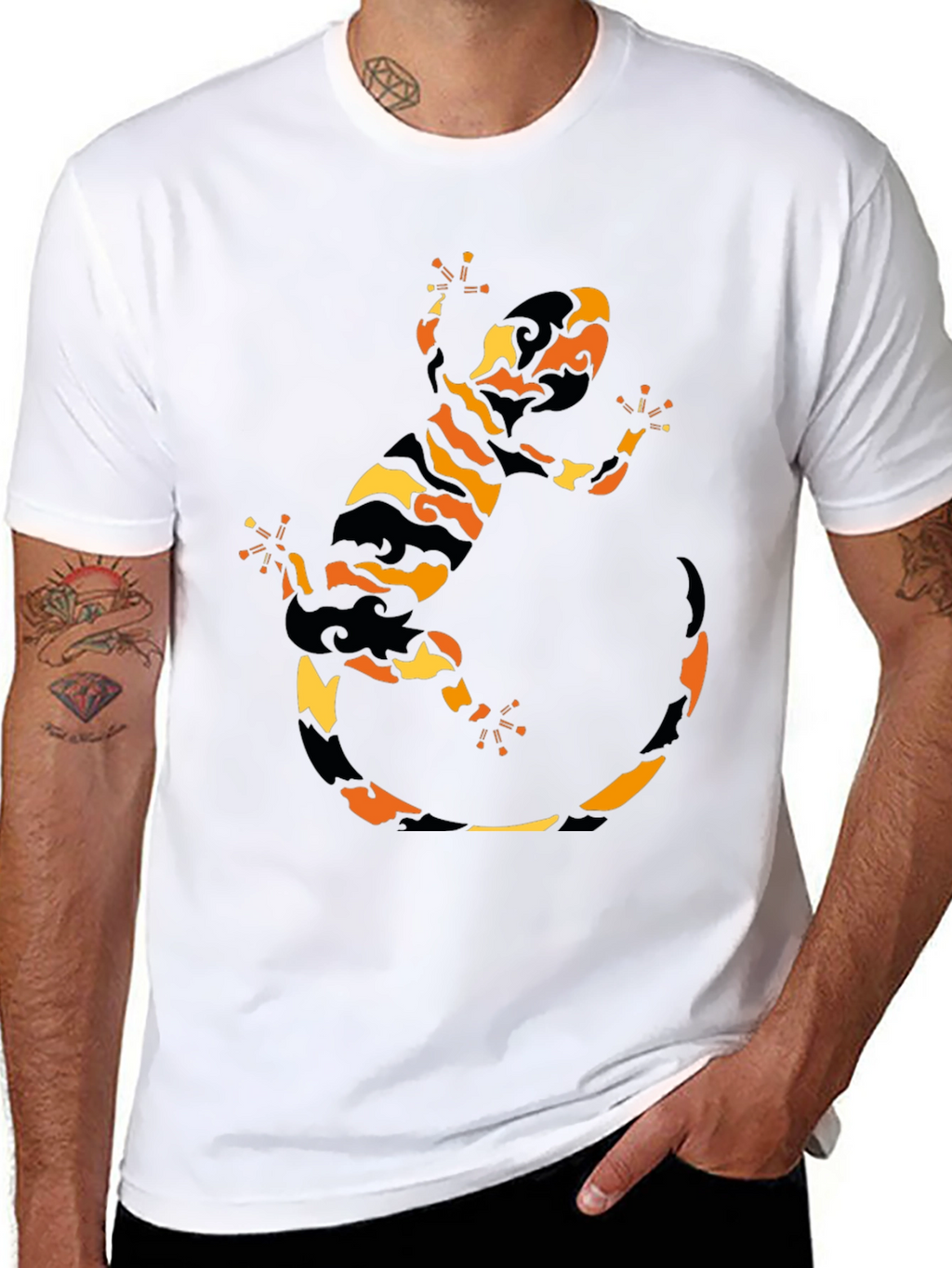 Gecko Graphic Tee - Black Short Sleeve T-Shirt