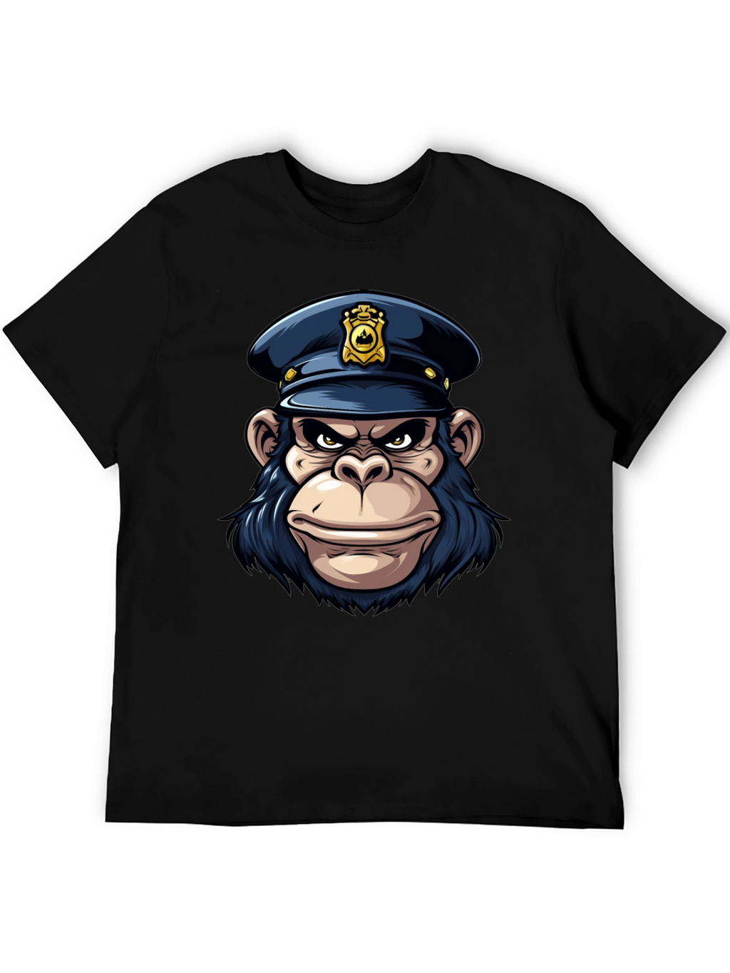 Monkey Police Cartoon Graphic T-Shirt
