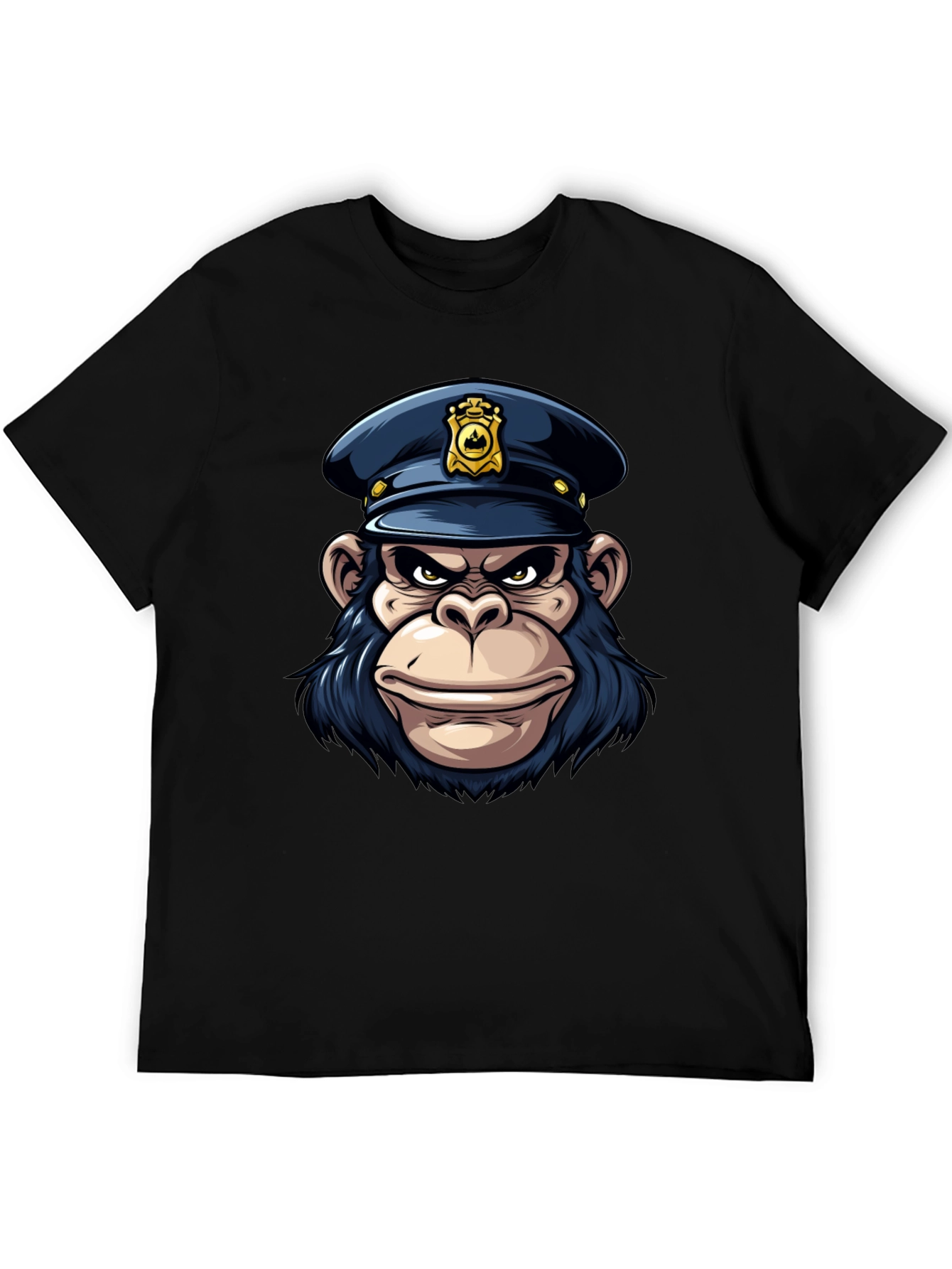 Monkey Police Cartoon Graphic T-Shirt