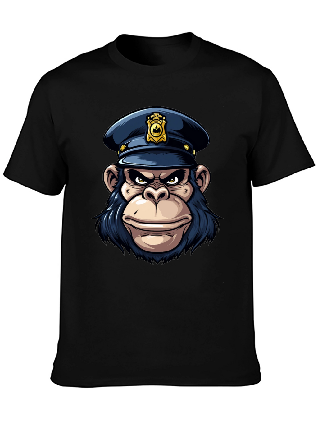 Monkey Police Cartoon Graphic T-Shirt