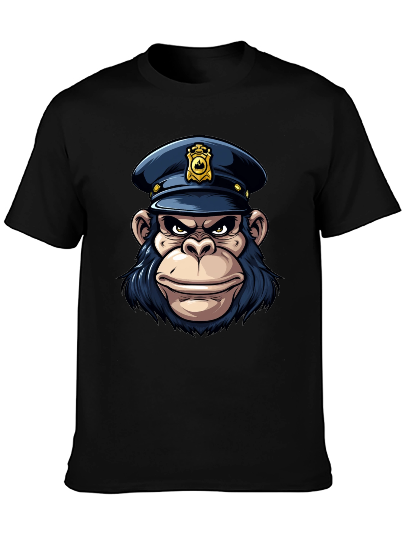 Monkey Police Cartoon Graphic T-Shirt