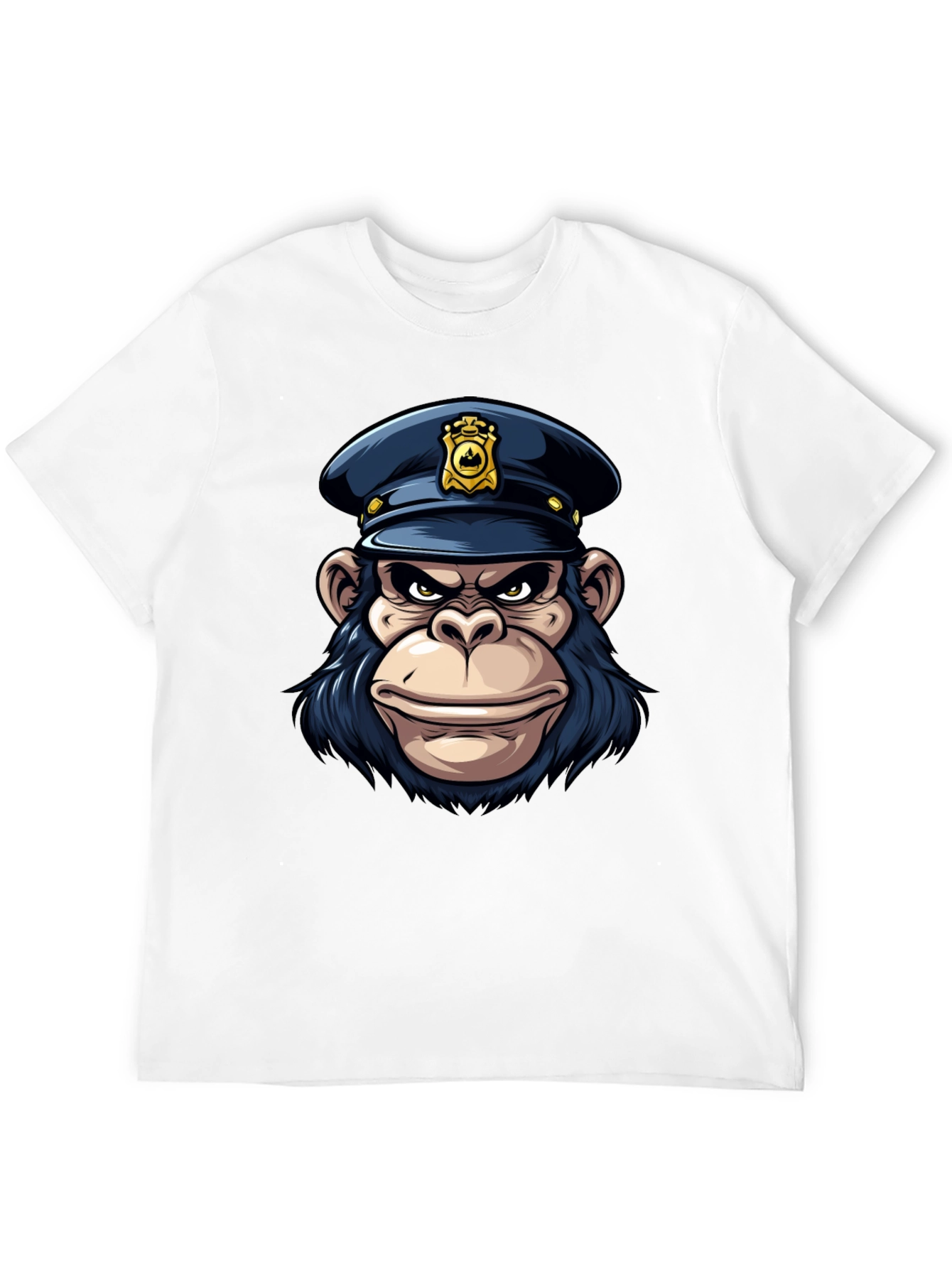 Monkey Police Cartoon Graphic T-Shirt