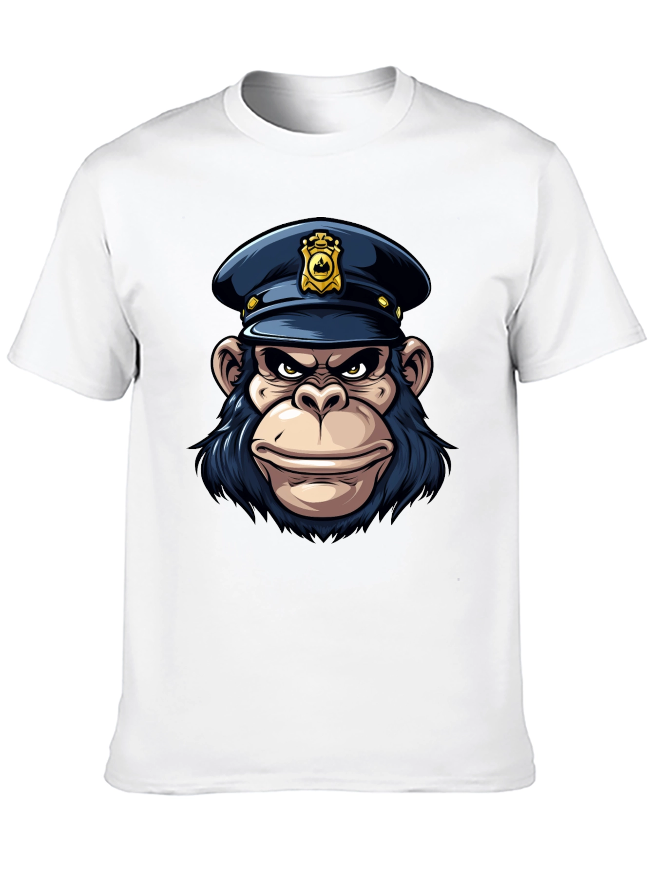 Monkey Police Cartoon Graphic T-Shirt