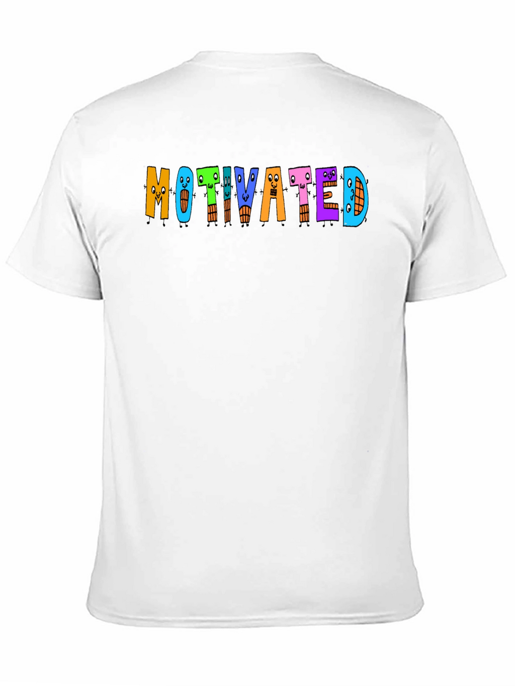 Motivated Cartoon Letter T-Shirt - Black