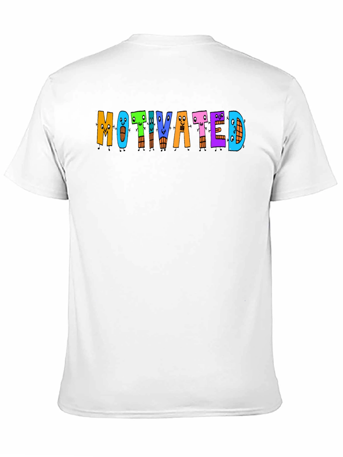 Motivated Cartoon Letter T-Shirt - Black