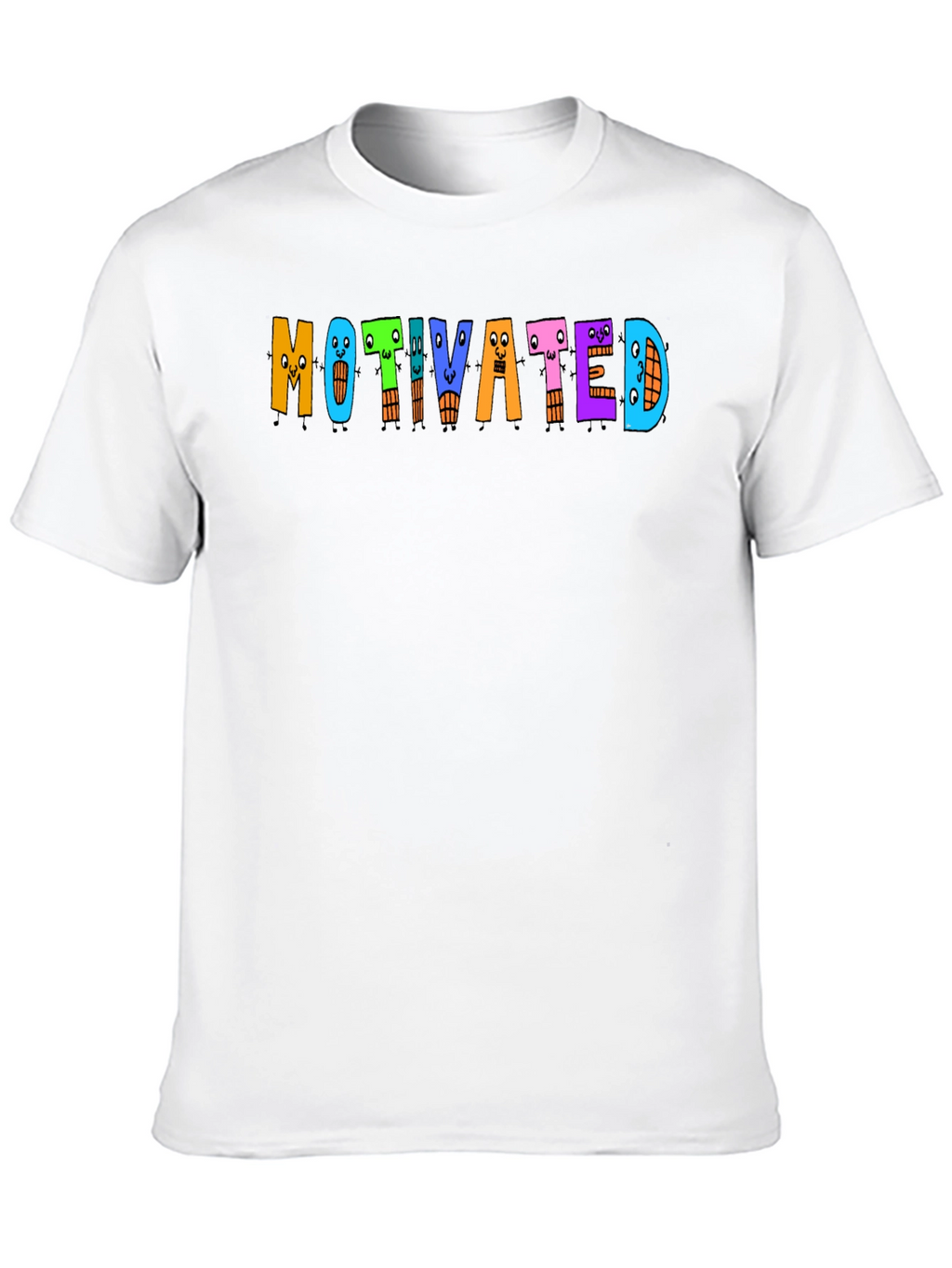 Motivated Cartoon Letter T-Shirt - Black