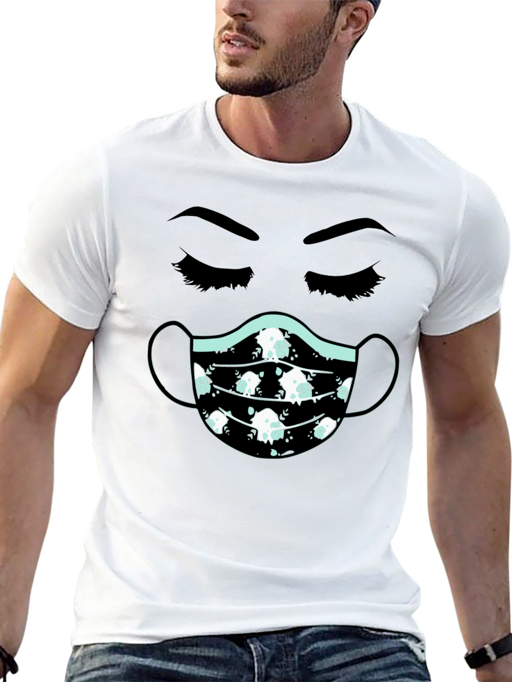 Masked Face T-Shirt - Unisex Cotton Tee
