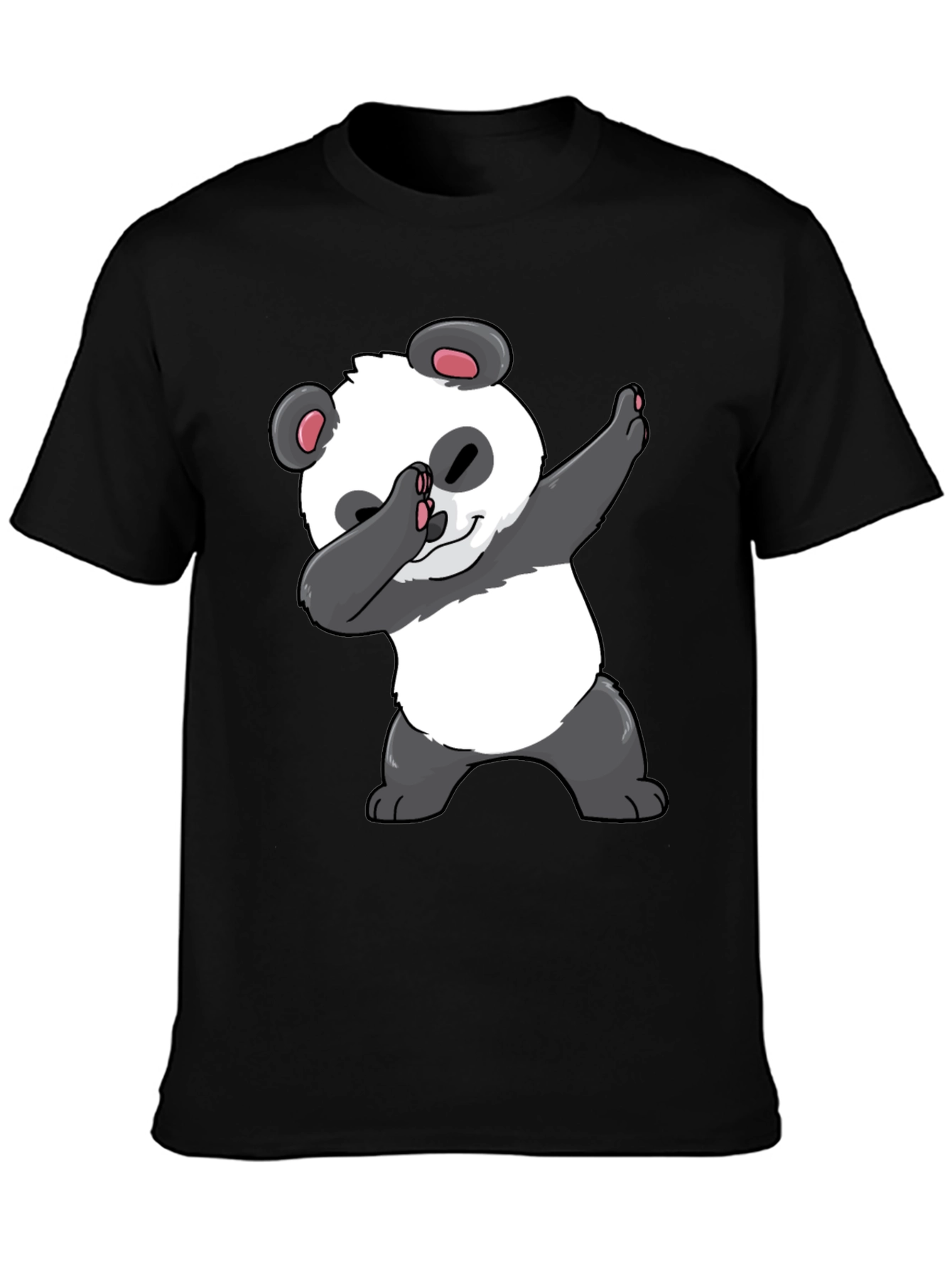 Dabbing Panda Graphic Tee - Black Casual T-Shirt