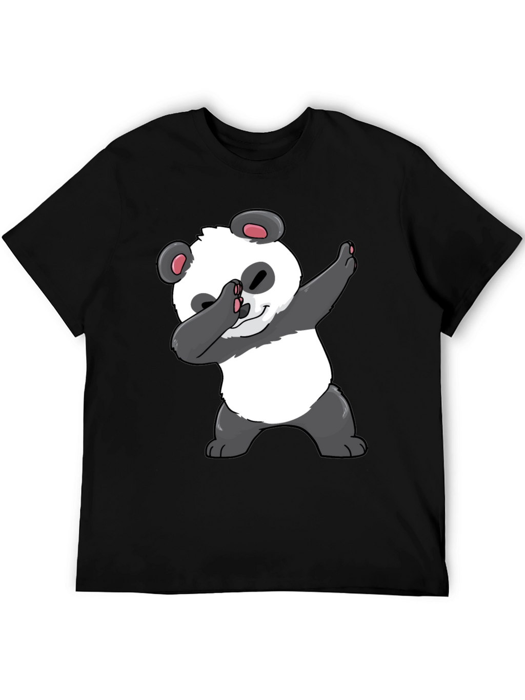 Dabbing Panda Graphic Tee - Black Casual T-Shirt