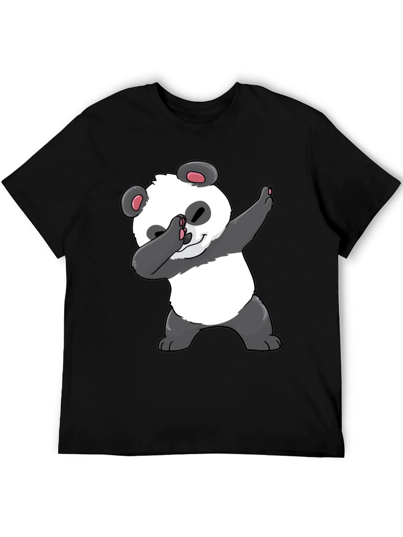 Dabbing Panda Graphic Tee - Black Casual T-Shirt