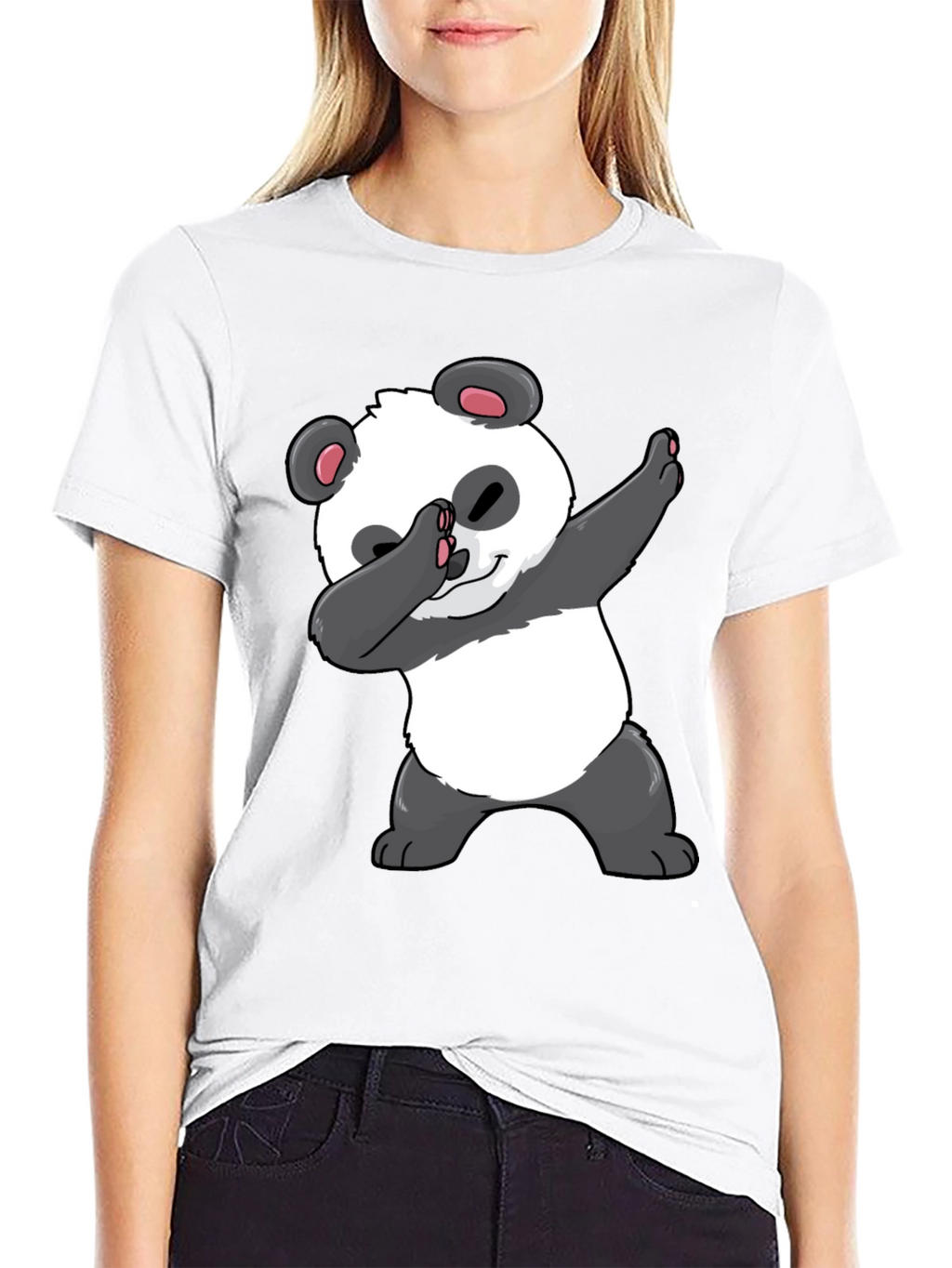 Dabbing Panda Graphic Tee - Black Casual T-Shirt