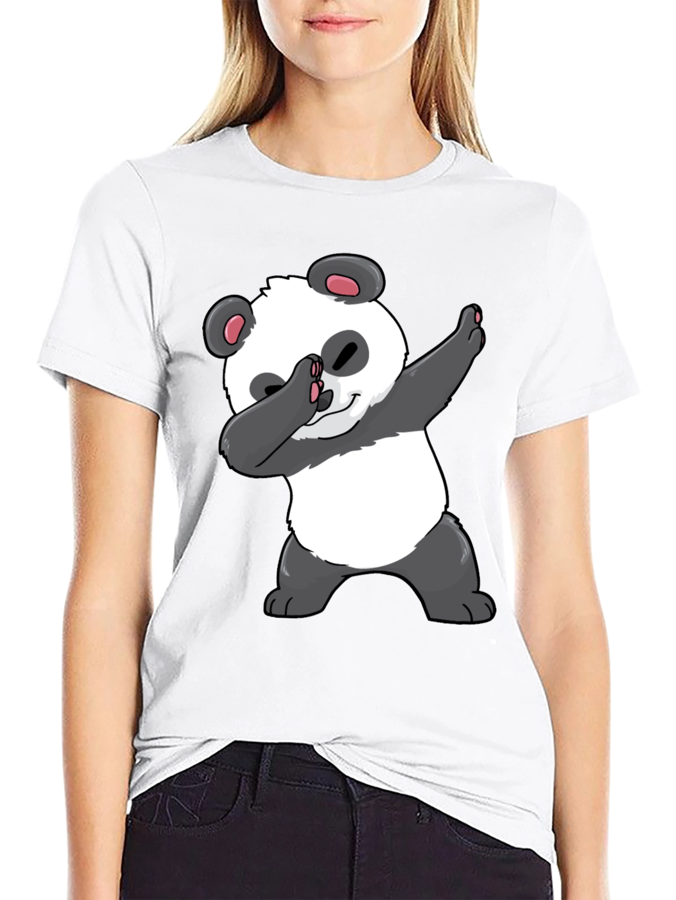 Dabbing Panda Graphic Tee - Black Casual T-Shirt