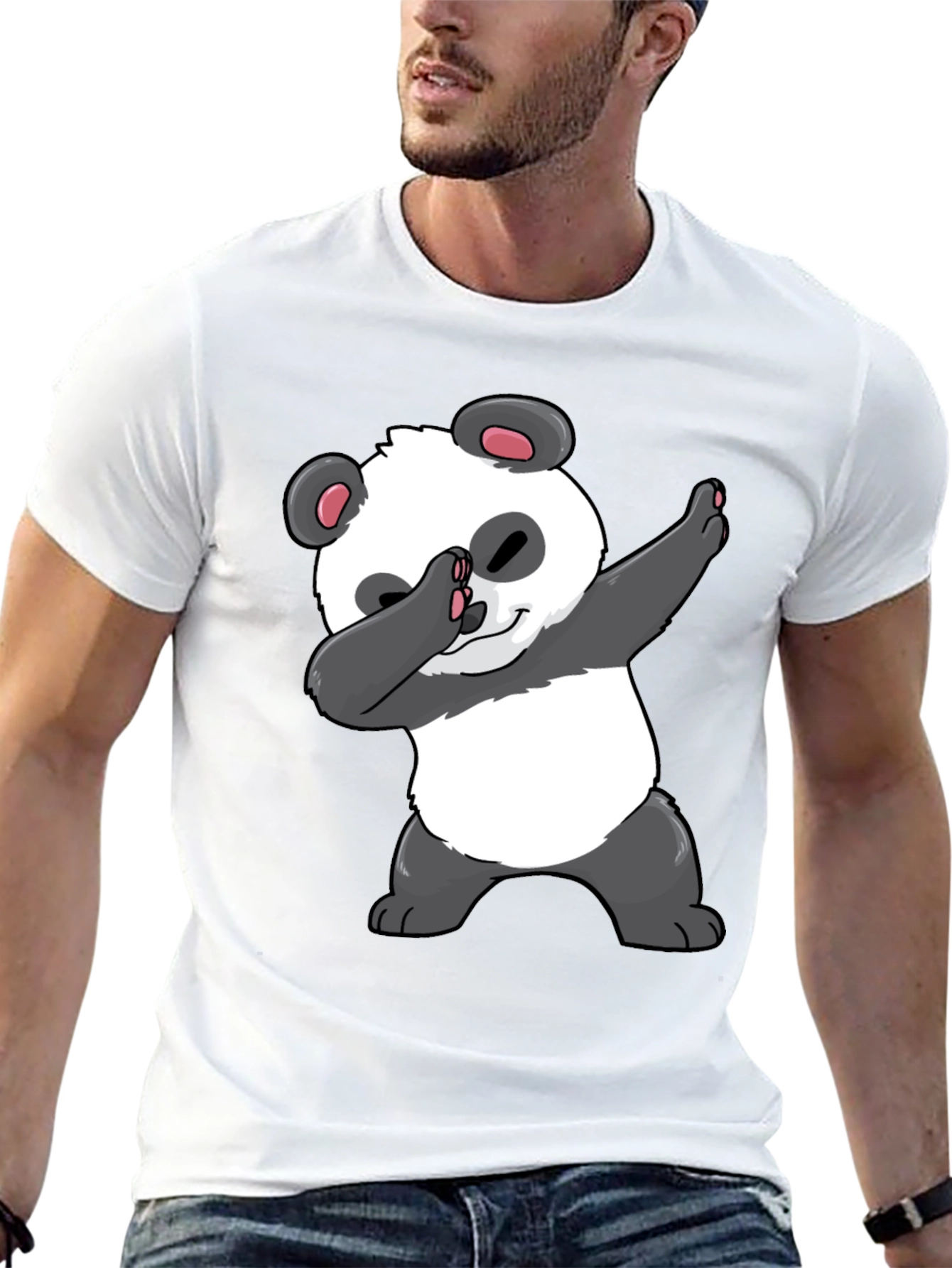Dabbing Panda Graphic Tee - Black Casual T-Shirt