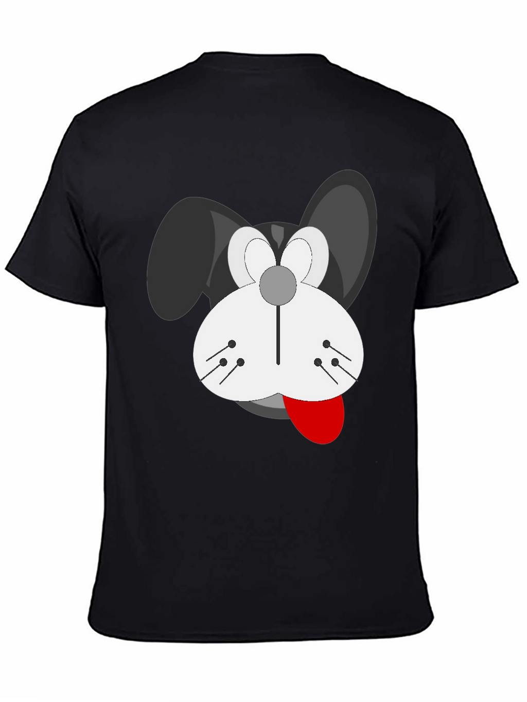 Cartoon Dog Graphic T-Shirt - Black
