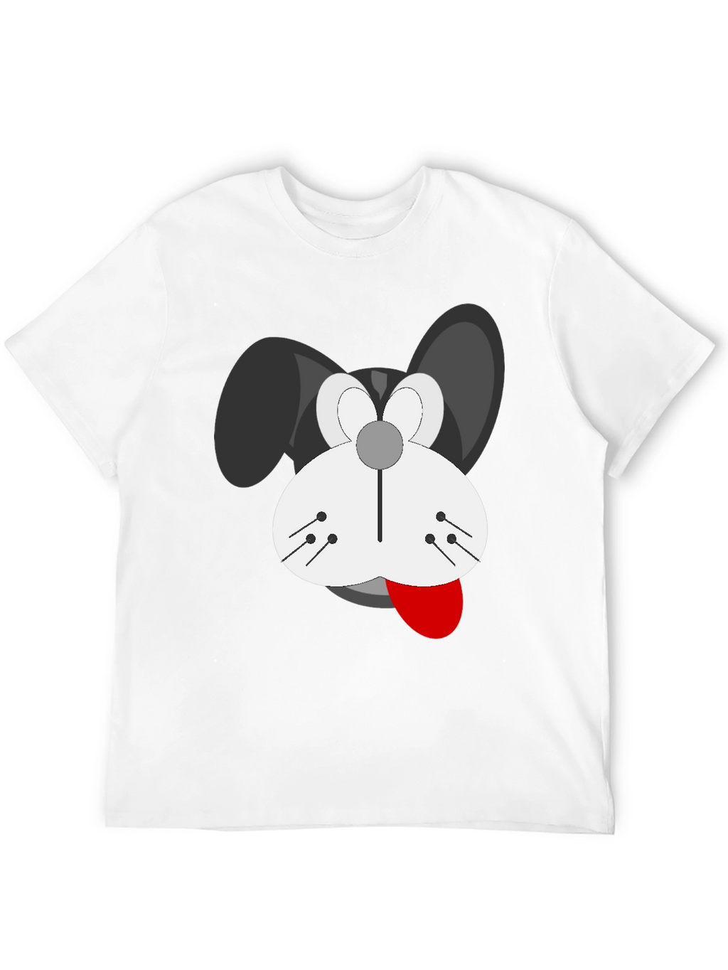 Cartoon Dog Graphic T-Shirt - Black