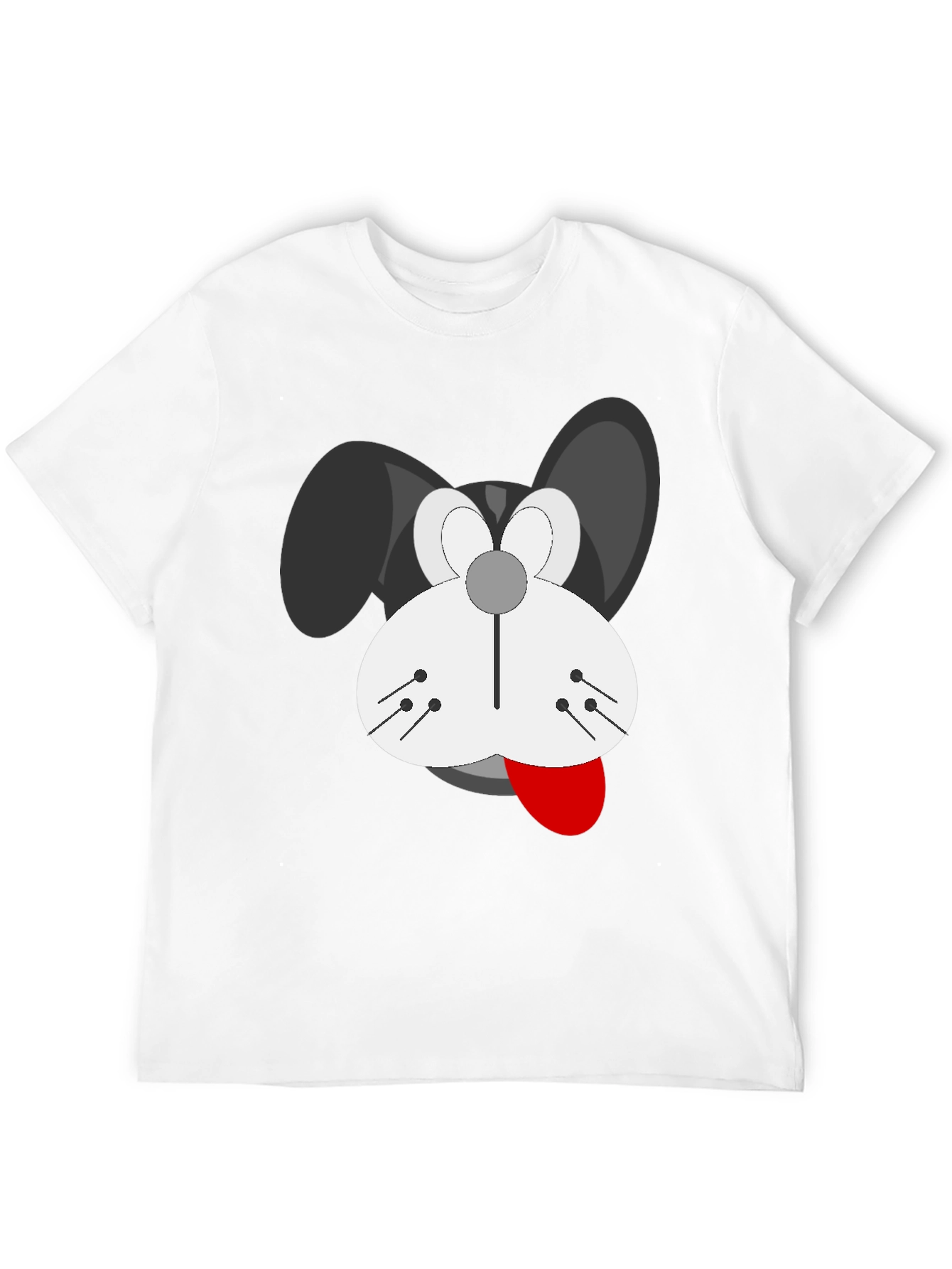 Cartoon Dog Graphic T-Shirt - Black