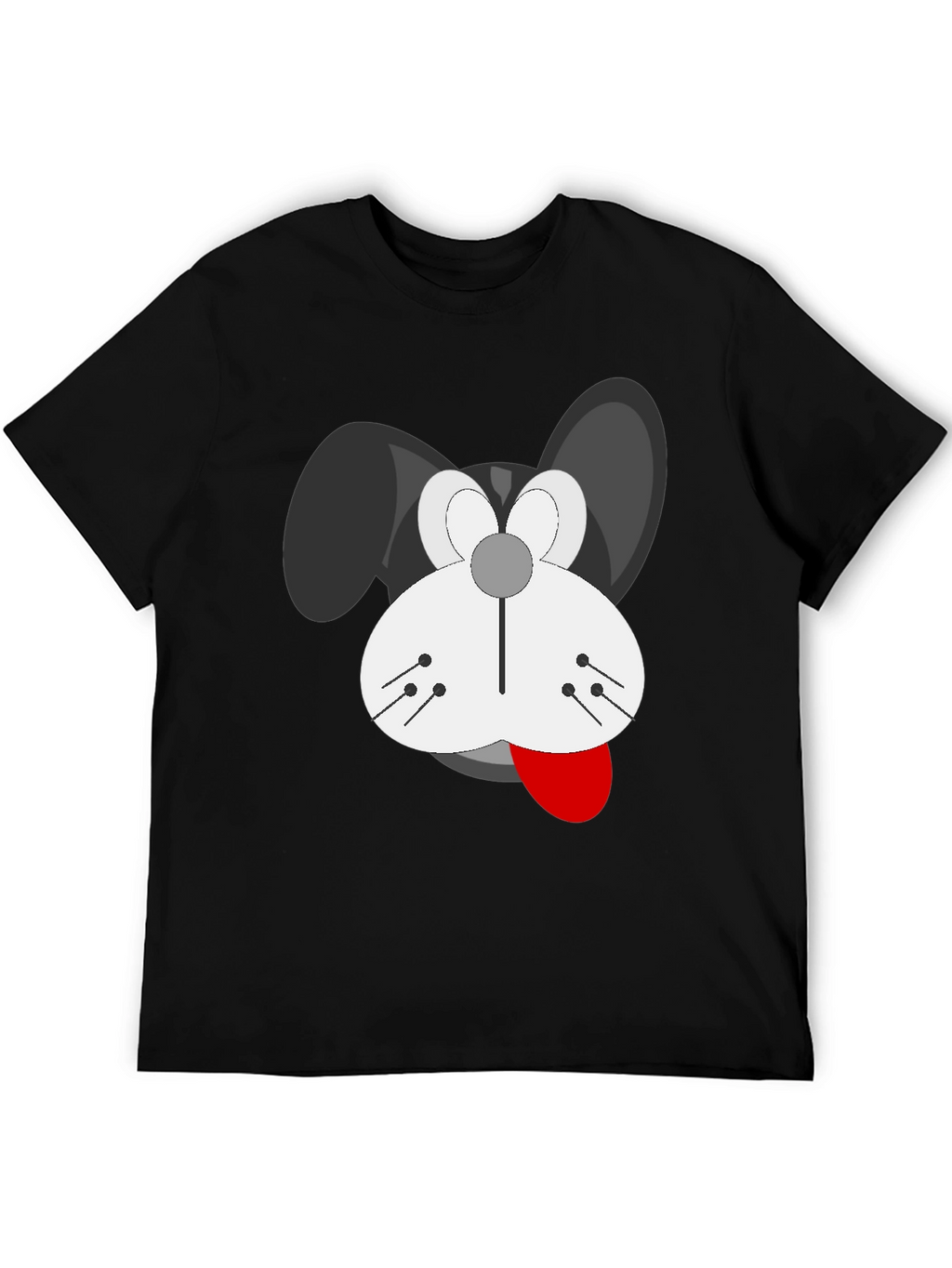 Cartoon Dog Graphic T-Shirt - Black
