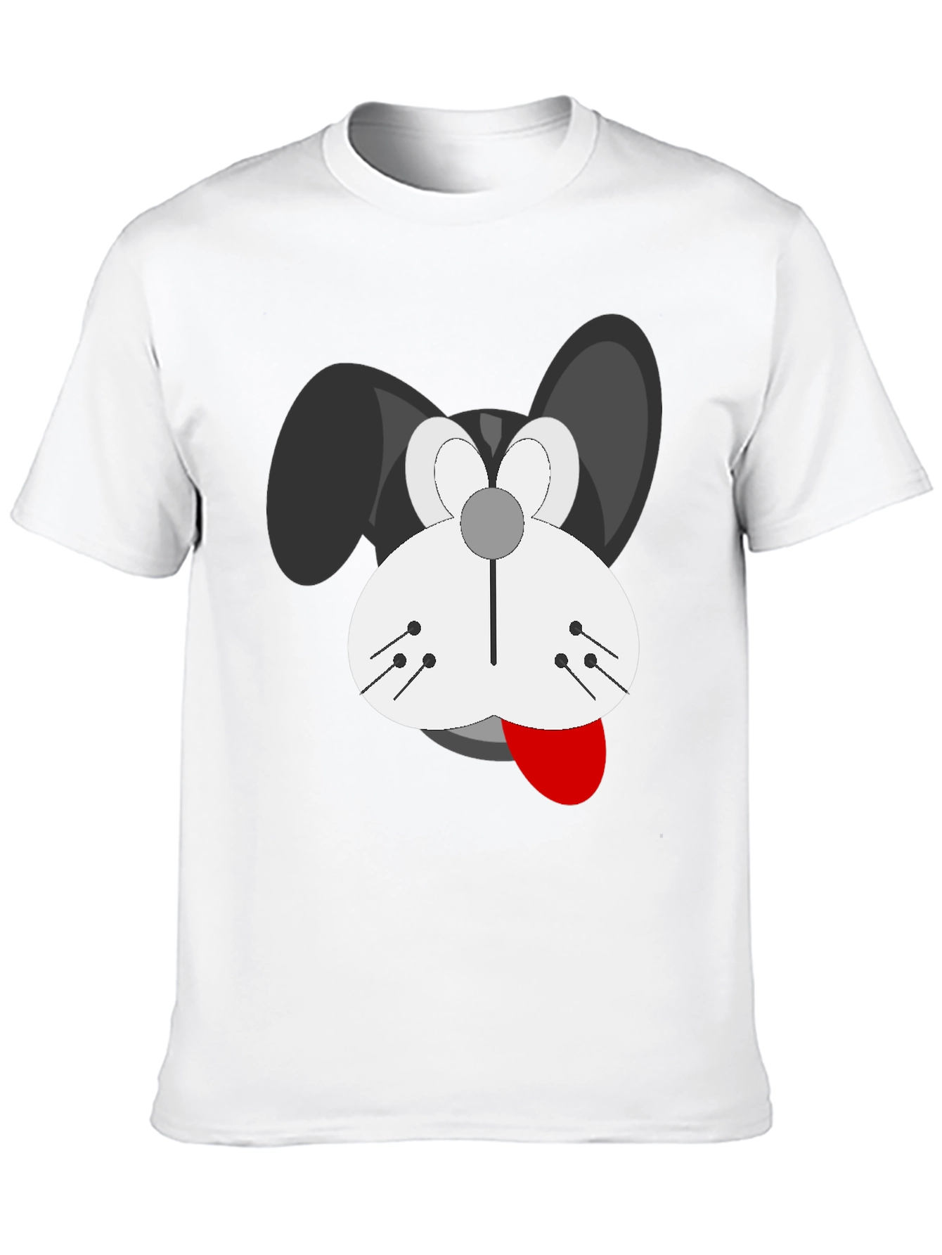 Cartoon Dog Graphic T-Shirt - Black