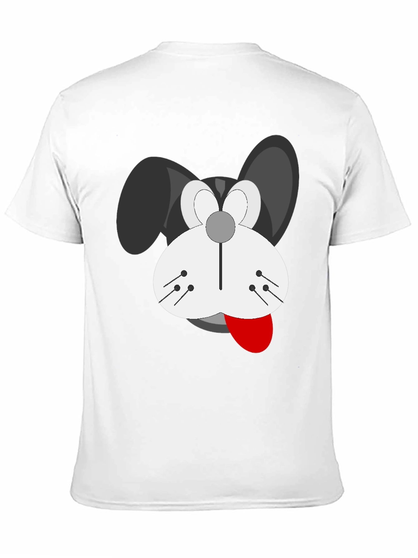 Cartoon Dog Graphic T-Shirt - Black