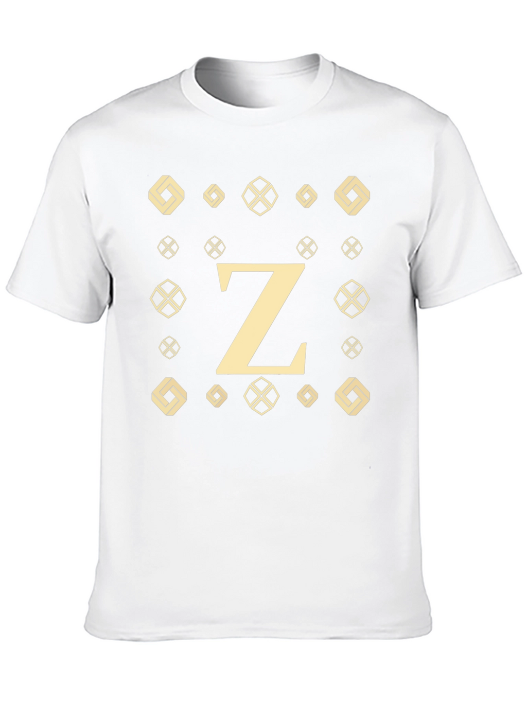 Initial Z Patterned Graphic Tee - Black