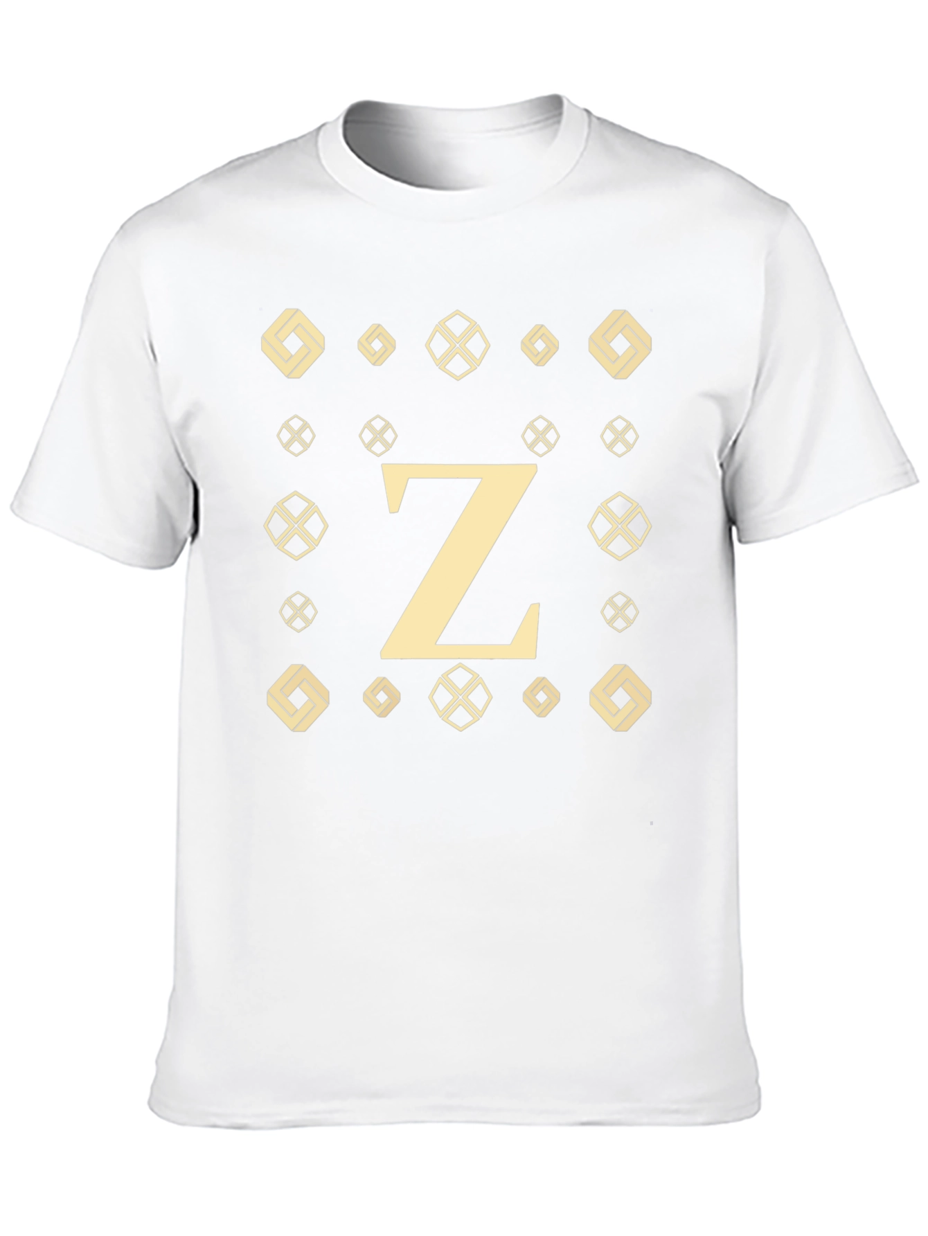 Initial Z Patterned Graphic Tee - Black