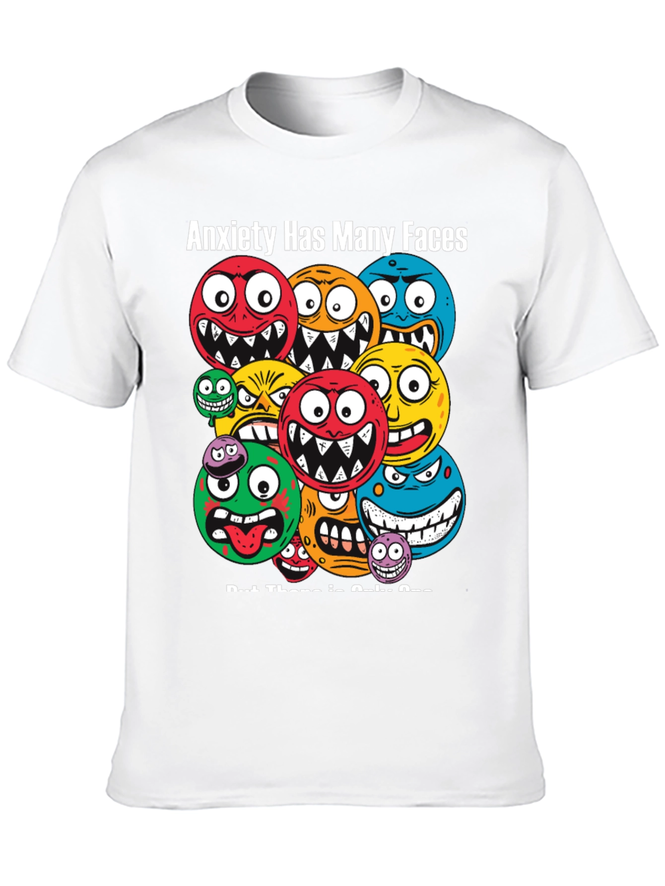 Anxiety Faces Graphic T-Shirt - Unique Design
