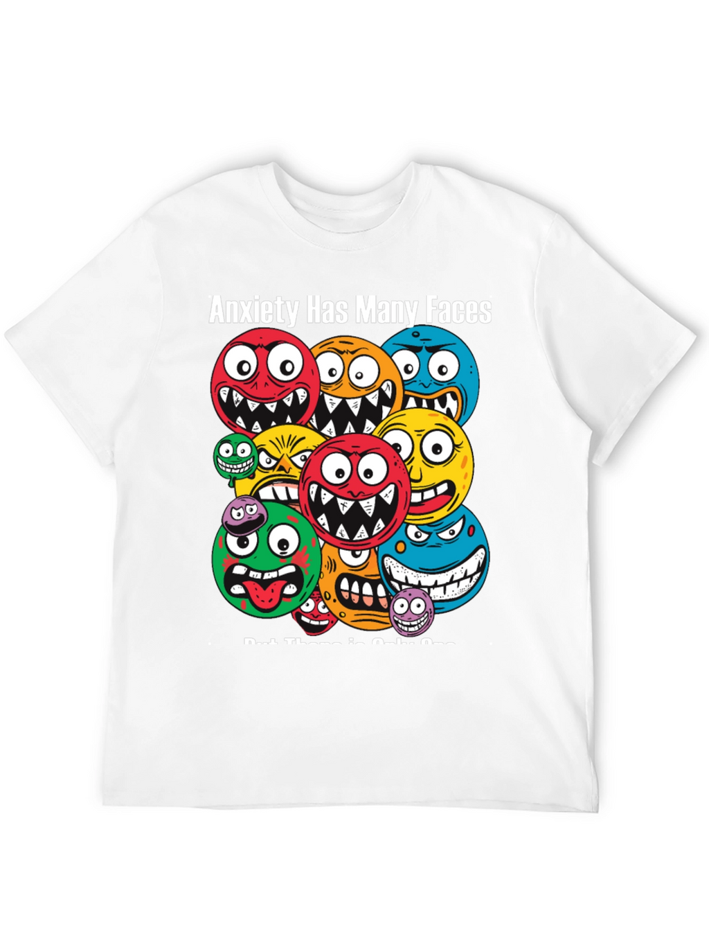 Anxiety Faces Graphic T-Shirt - Unique Design