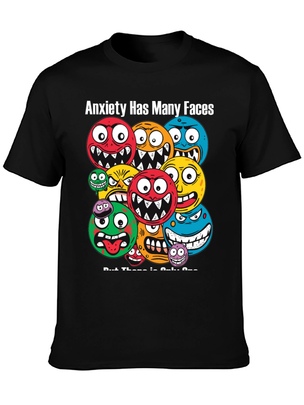 Anxiety Faces Graphic T-Shirt - Unique Design