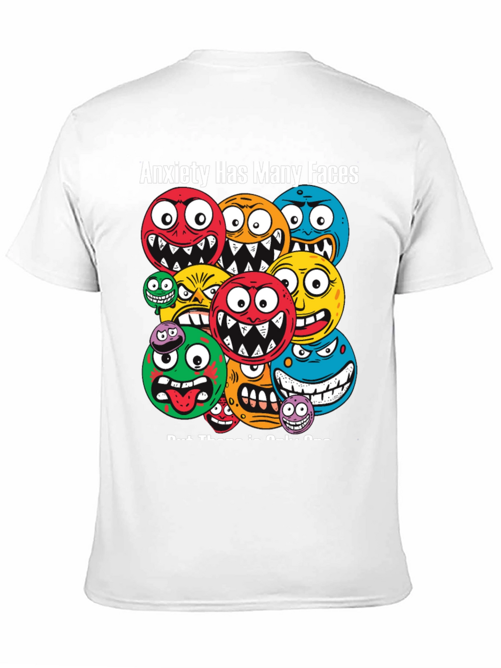 Anxiety Faces Graphic T-Shirt - Unique Design