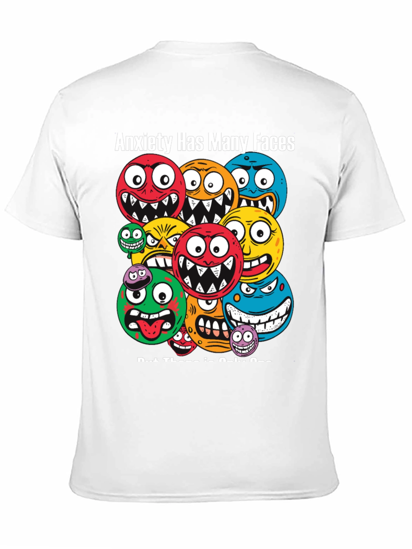 Anxiety Faces Graphic T-Shirt - Unique Design