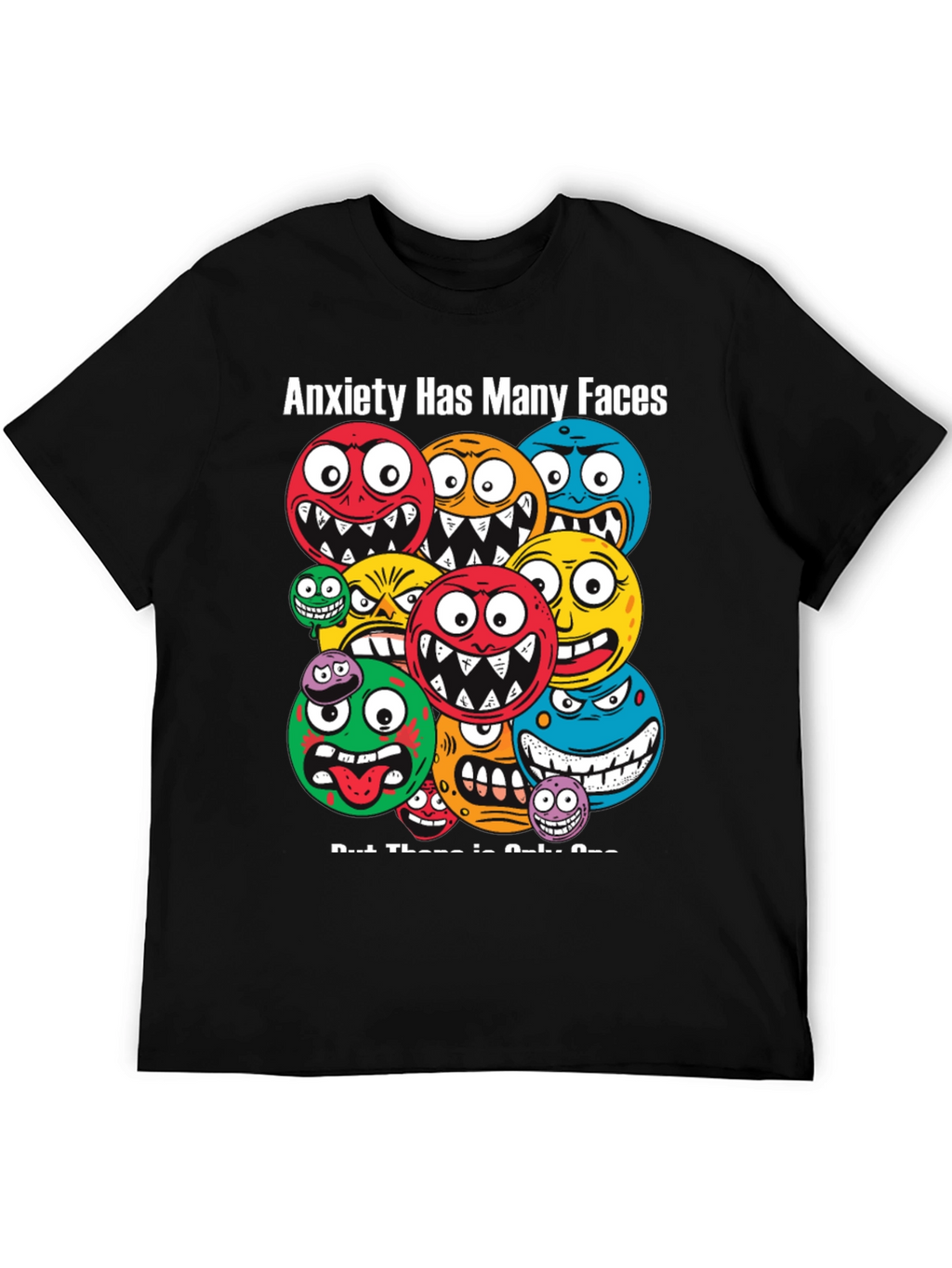 Anxiety Faces Graphic T-Shirt - Unique Design