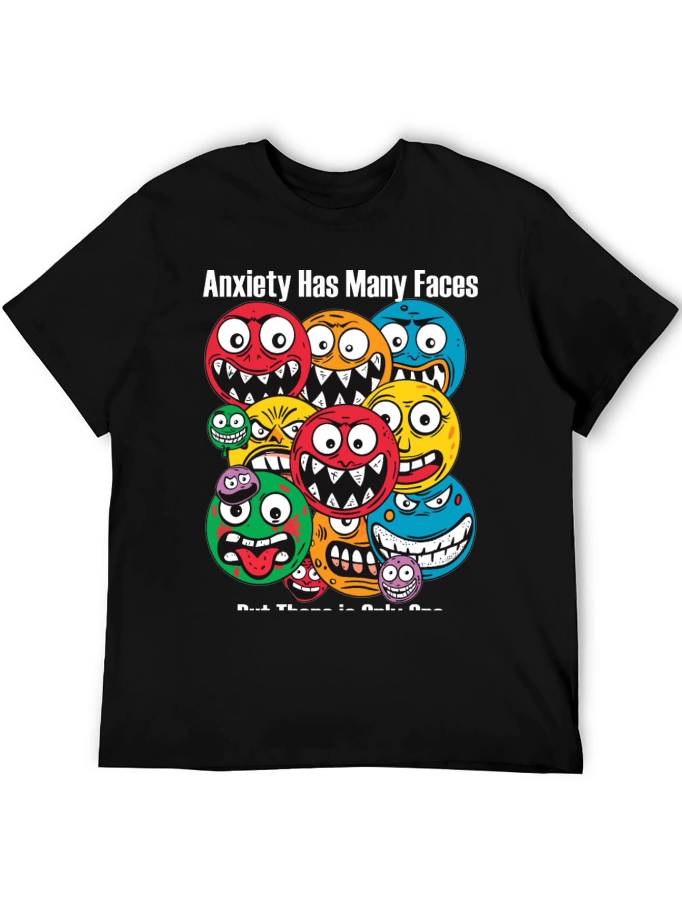 Anxiety Faces Graphic T-Shirt - Unique Design