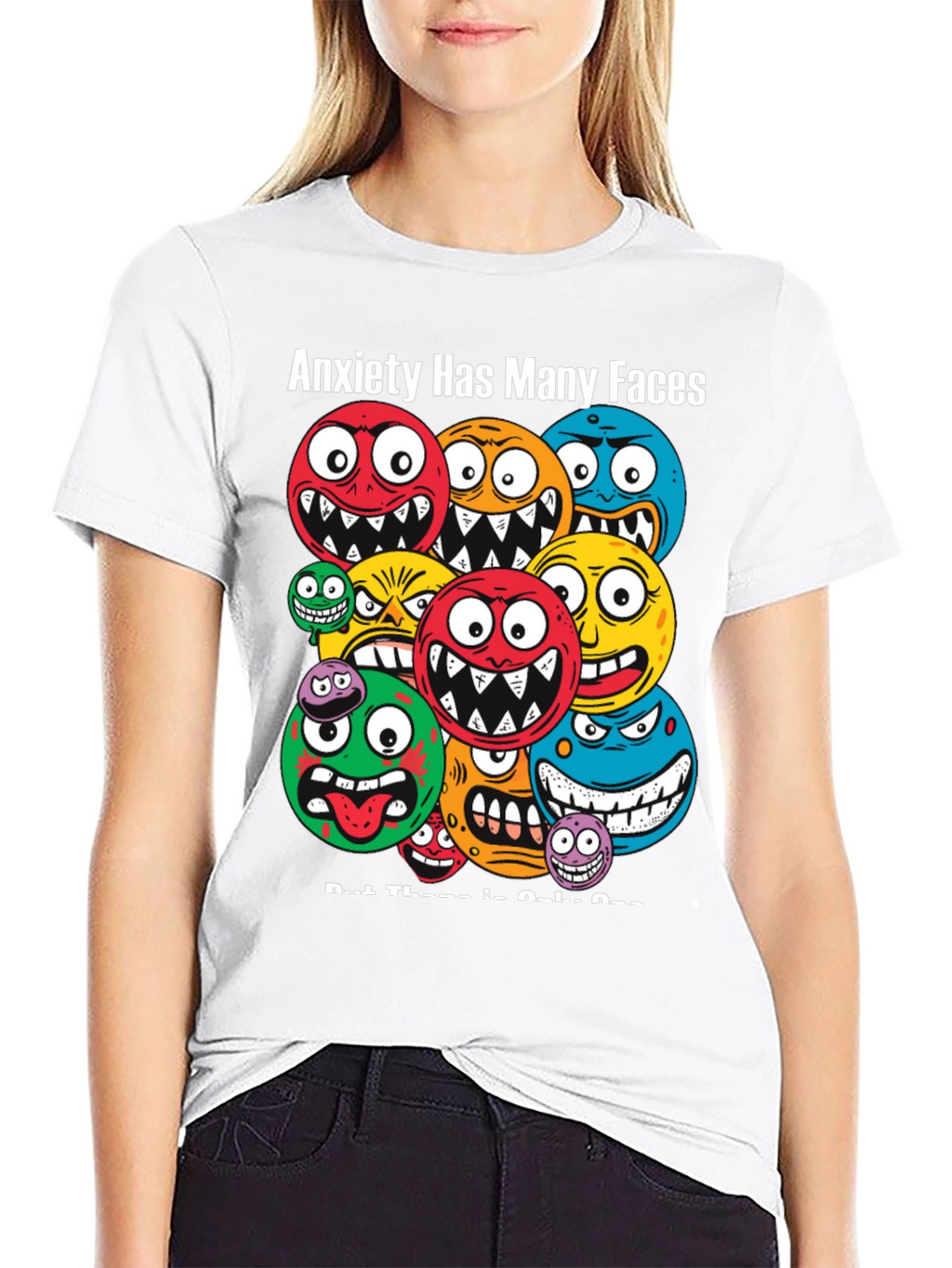 Anxiety Faces Graphic T-Shirt - Unique Design