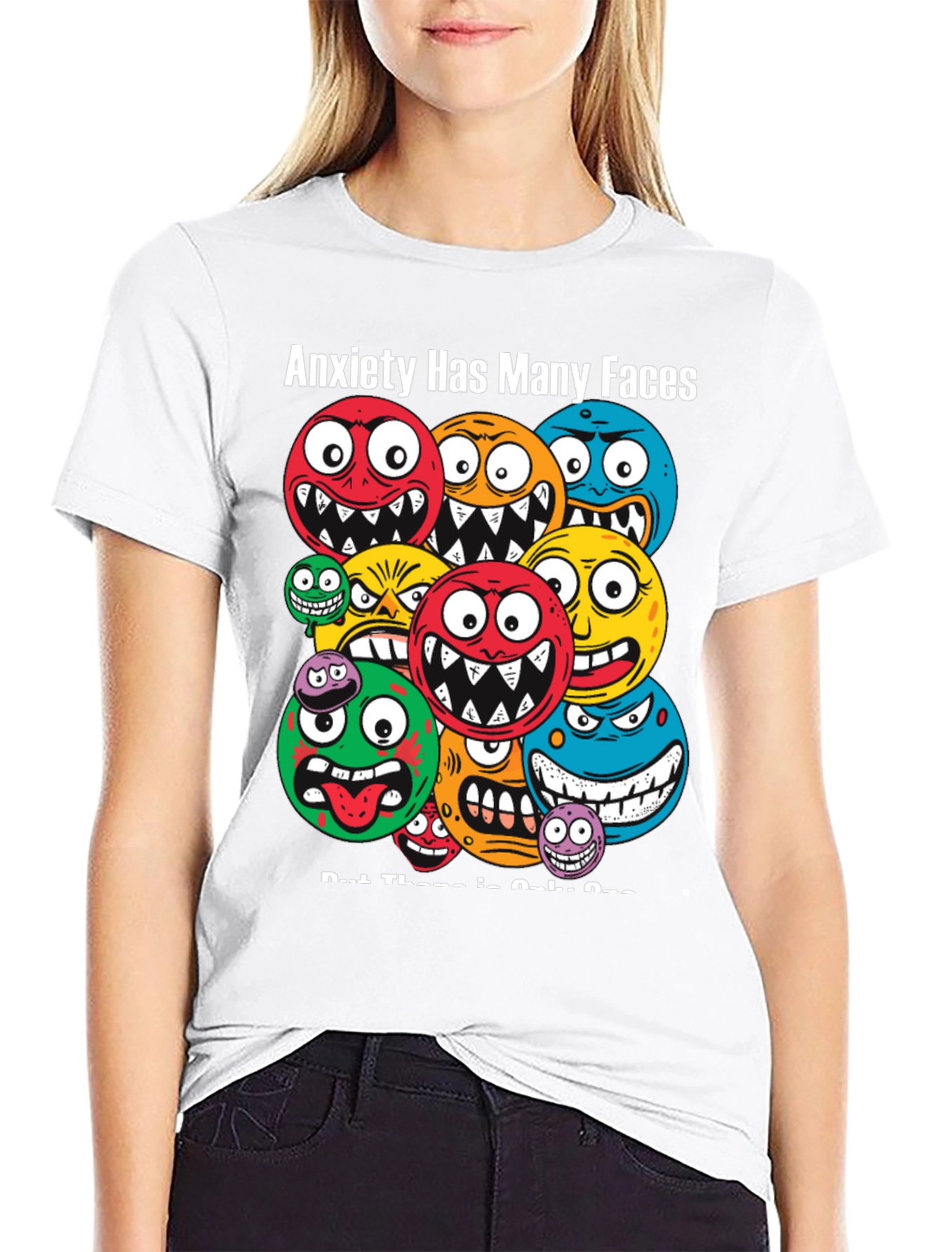 Anxiety Faces Graphic T-Shirt - Unique Design