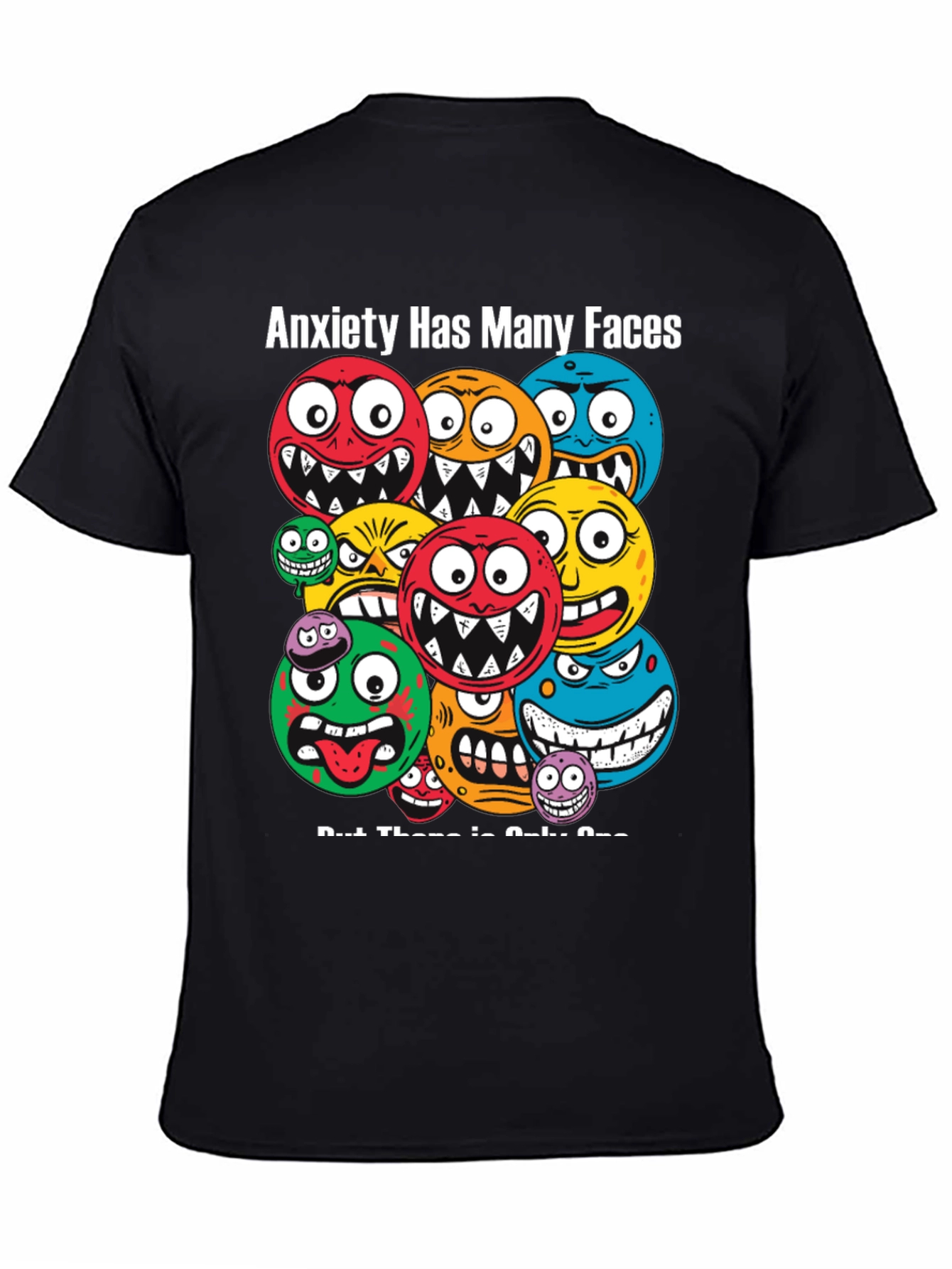 Anxiety Faces Graphic T-Shirt - Unique Design