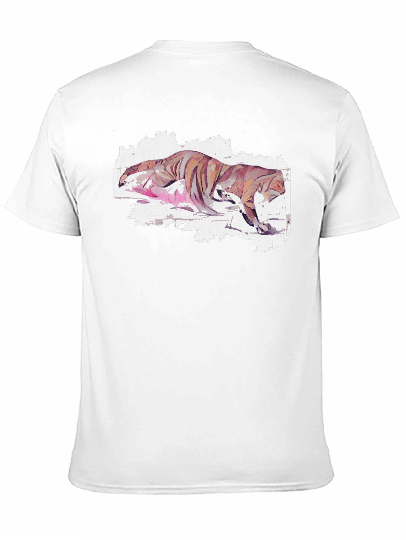 Watercolor Tiger Graphic Tee - Black Cotton Comfort